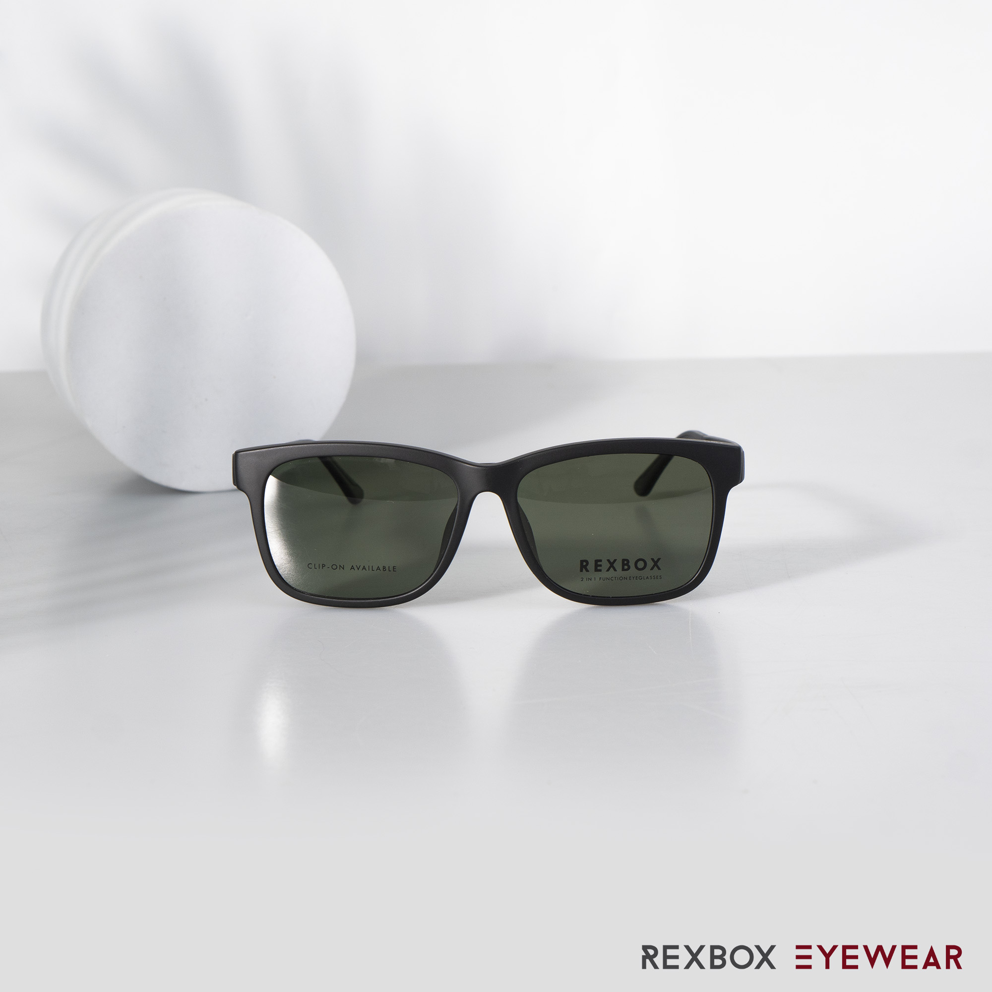 EX11 | กรอบสีดำ | คลิปออนเทาเขียว Polarized