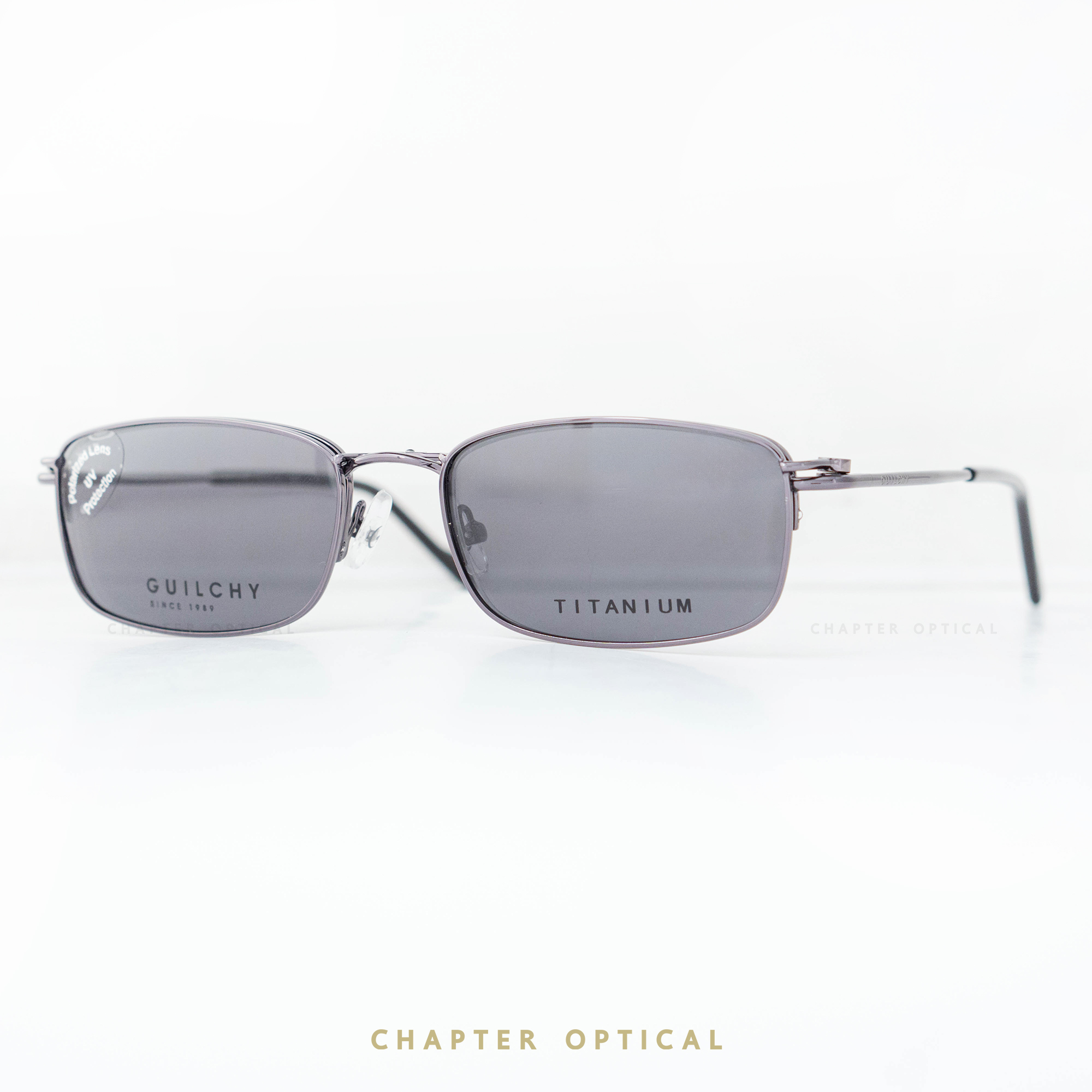กรอบแว่นตา GUILCHY รุ่น 722-C06 แว่นไทเทเนียมพร้อมคลิปออนแม่เหล็ก Polarized