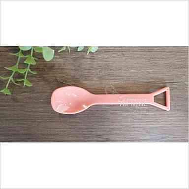 ช้อนไอศครีมพลาสติก BIO(ทรงพลั่ว) (สีโอรส)