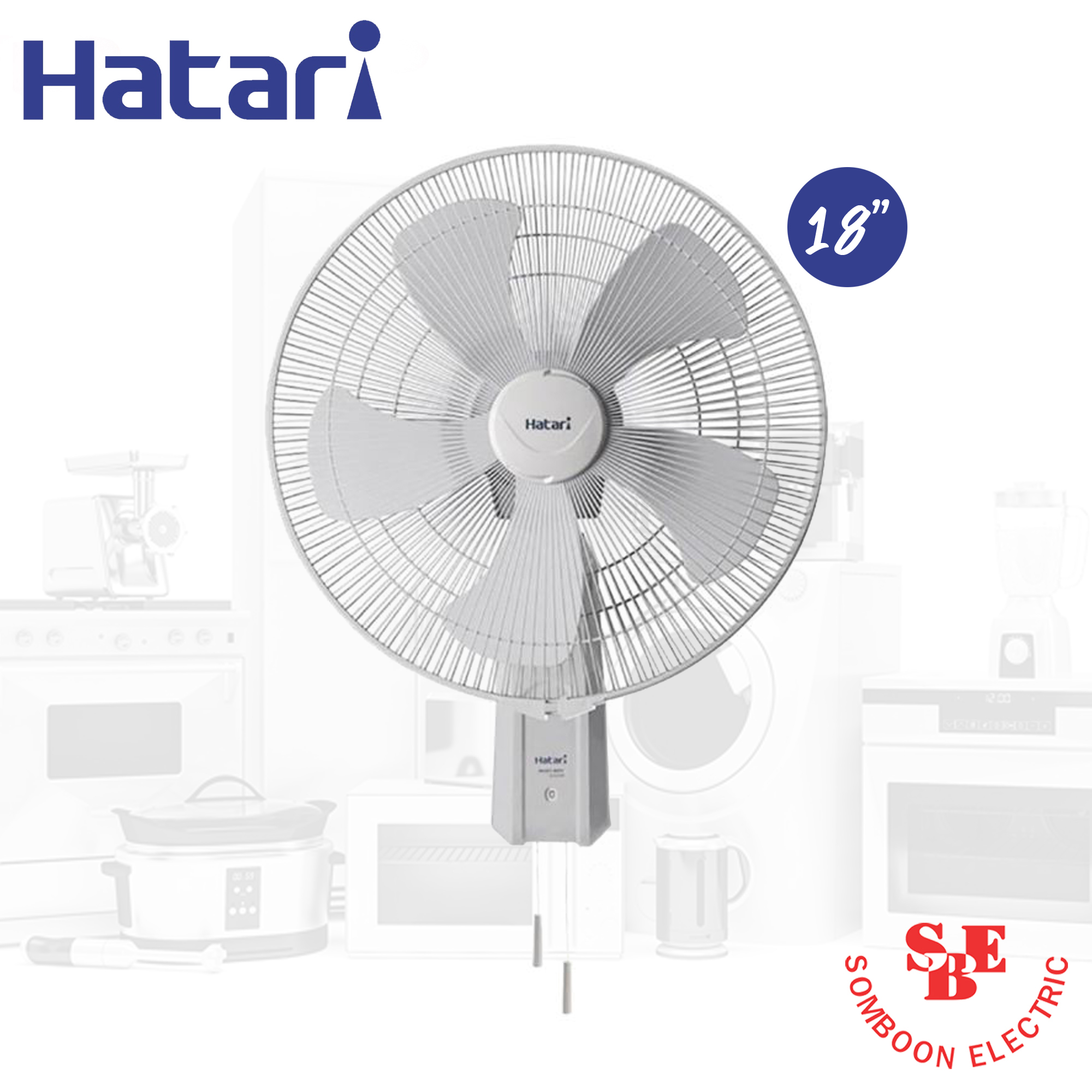พัดลมอุตสาหกรรม Hatari 18" ติดผนัง รุ่น IW18M1