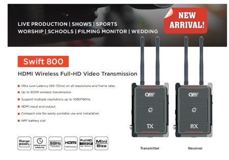 Hdmi Wireless CVW รุ่น Swift 800 ความละเอียดสูงสุด 1080p60