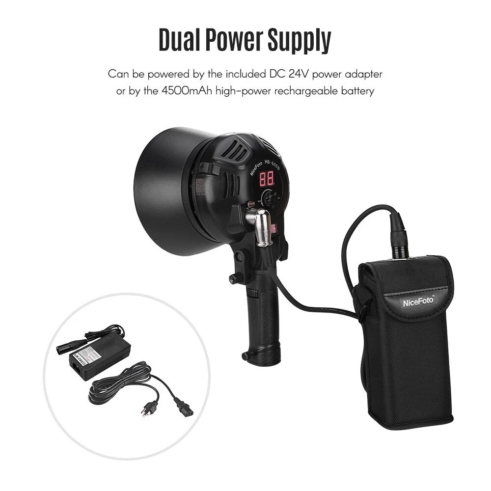 NiceFoto HB-600B Handheld Light ไฟสตูดิโอระดับมืออาชีพ