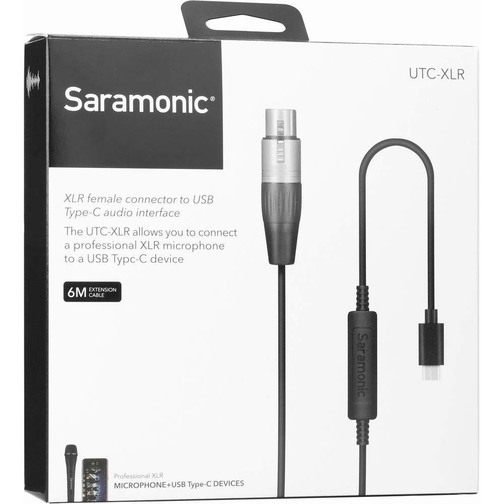 Saramonic UTC-XLR Female XLR to USB Type-C Microphone Interface Cable