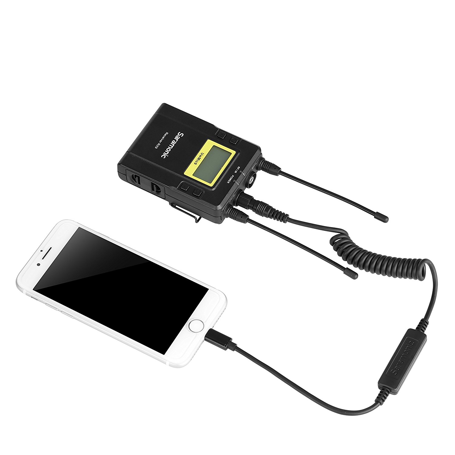 Saramonic LC-C35 3.5mm Locking Type Male Jack to Lightning Audio Interface