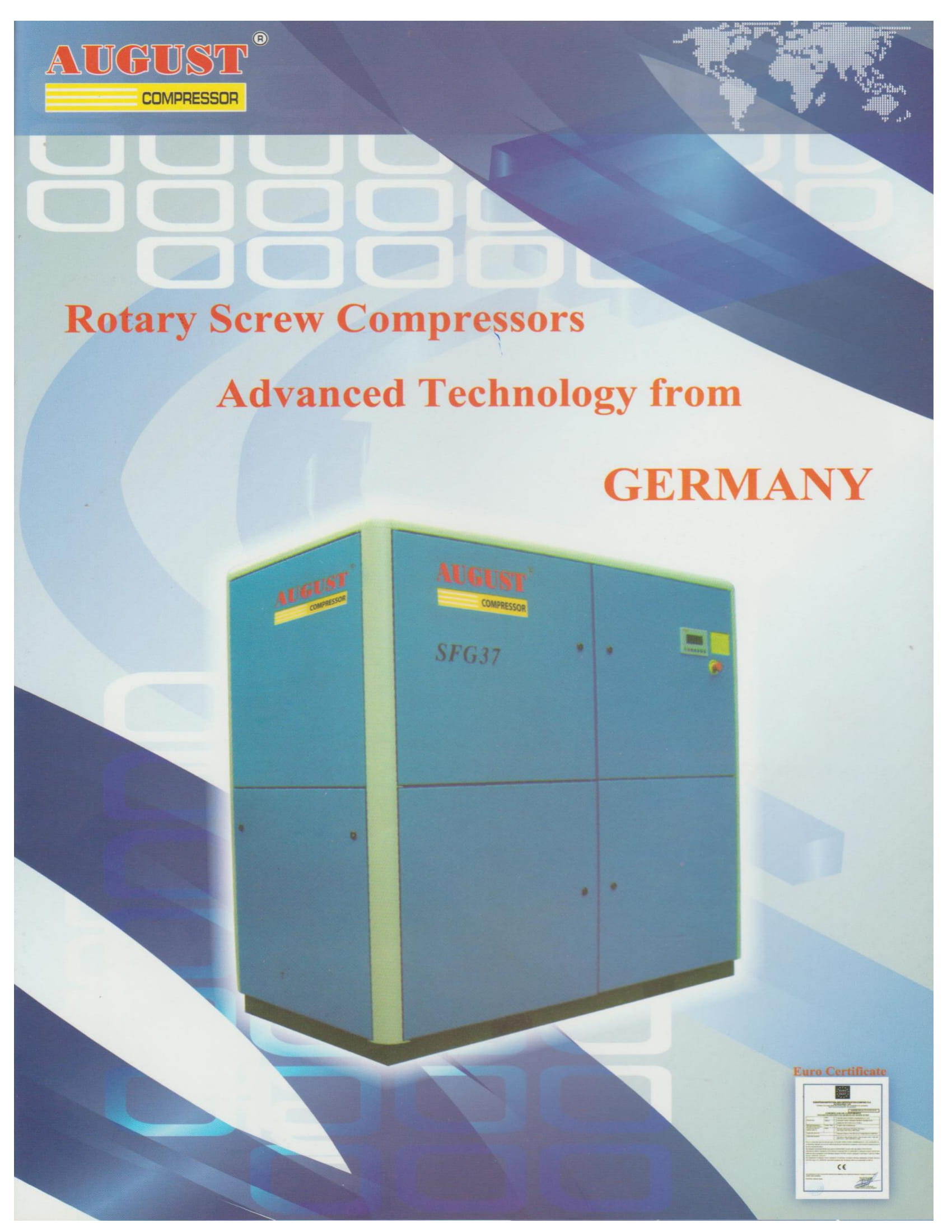 ปั๊มลมสกรู AUGUST 20HP Model : SF15D 20HP