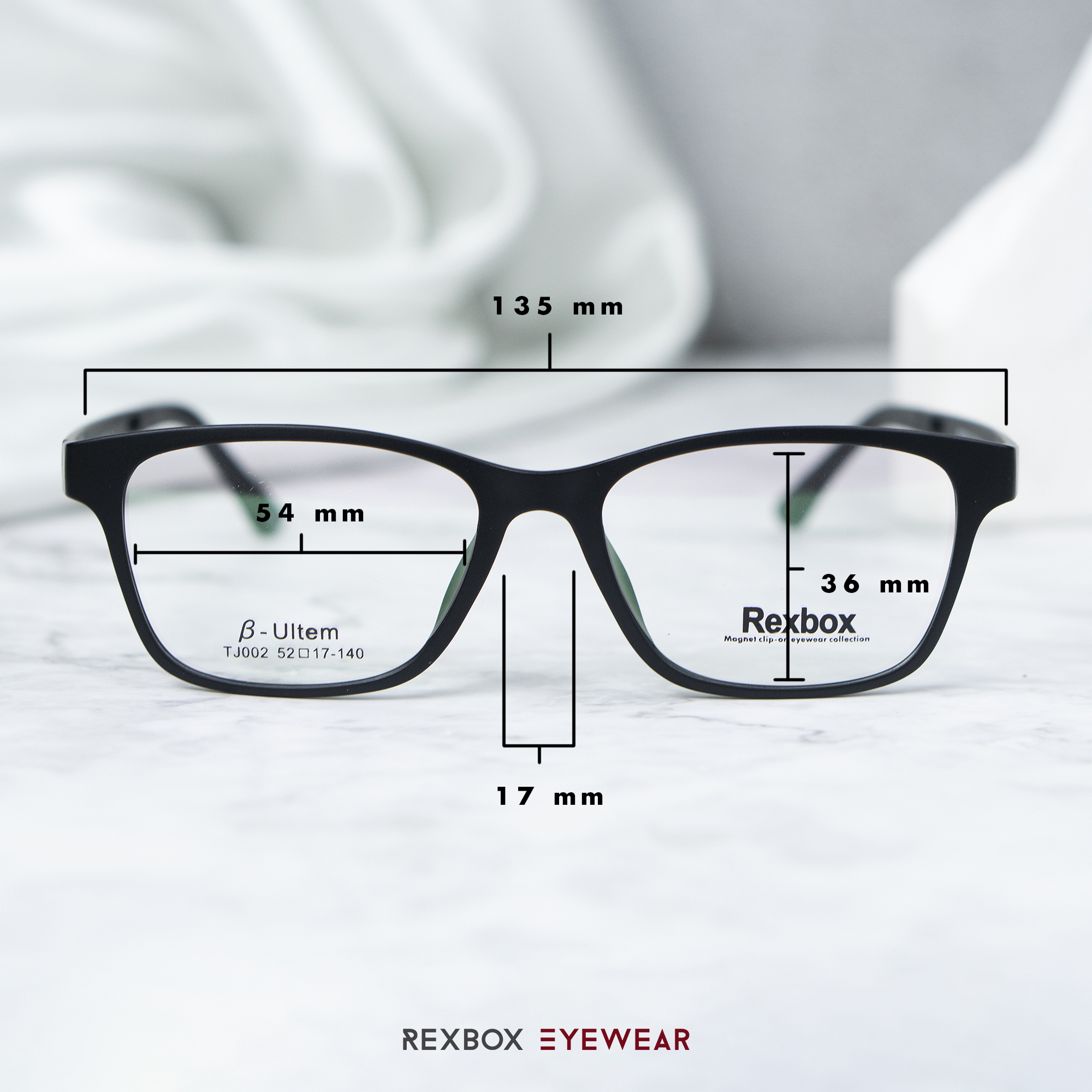 EX02 | กรอบสีลายกระ| คลิปออนเทาเขียว