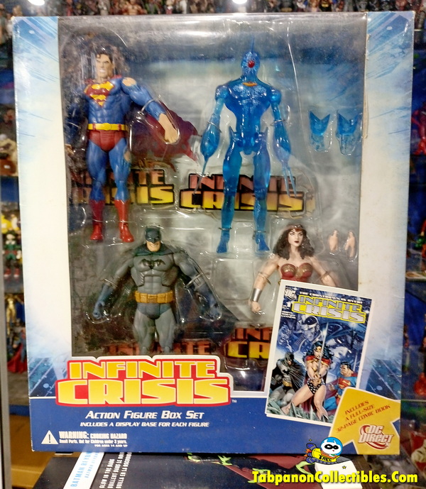 [2008.01] DC Direct Infinite Crisis Boxset Superman(injured), Batman, Wonder Woman and Omac w Comic Book