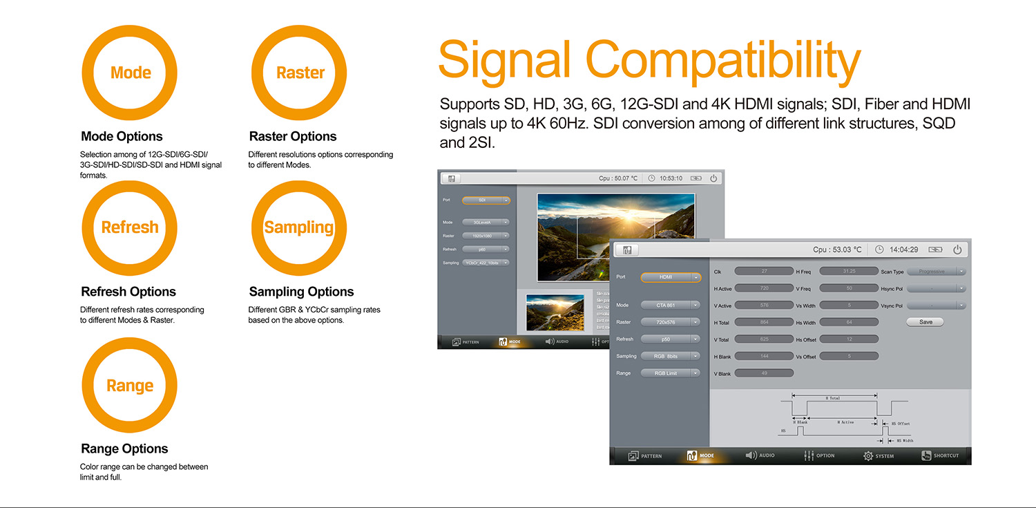 AVMatrix - PG4K 12G-SDI & 4K HDMI2.0 Pattern Generator