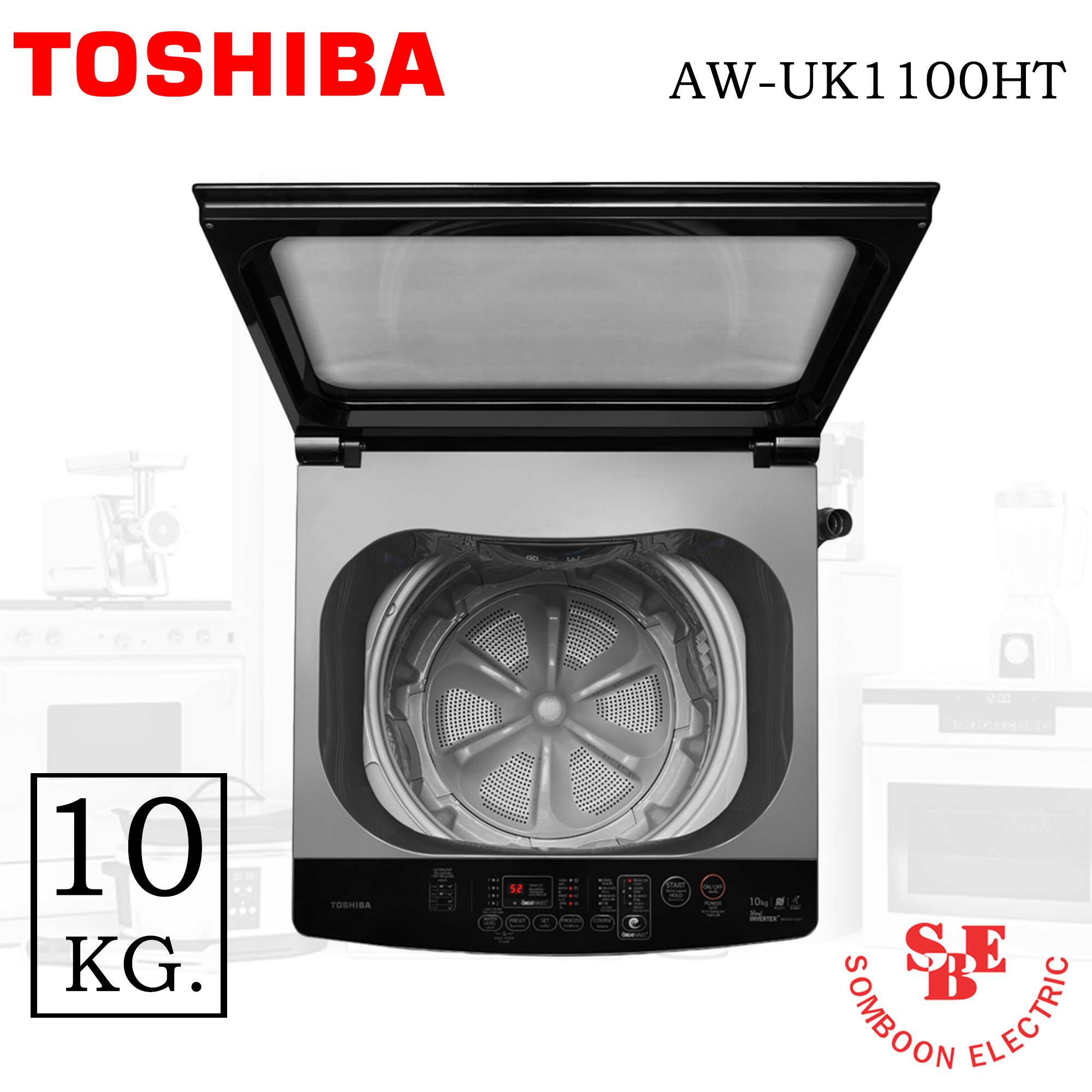 เครื่องซักผ้า Toshiba 1 ถัง 10 กก. GREATWAVES รุ่น AW-UK1100HT