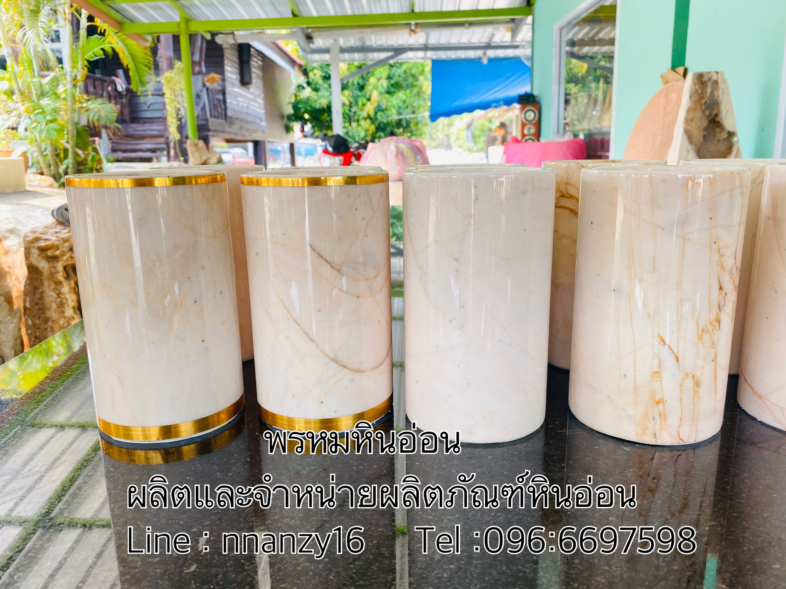 แจกันหินอ่อน(ทรงกระบอก)
