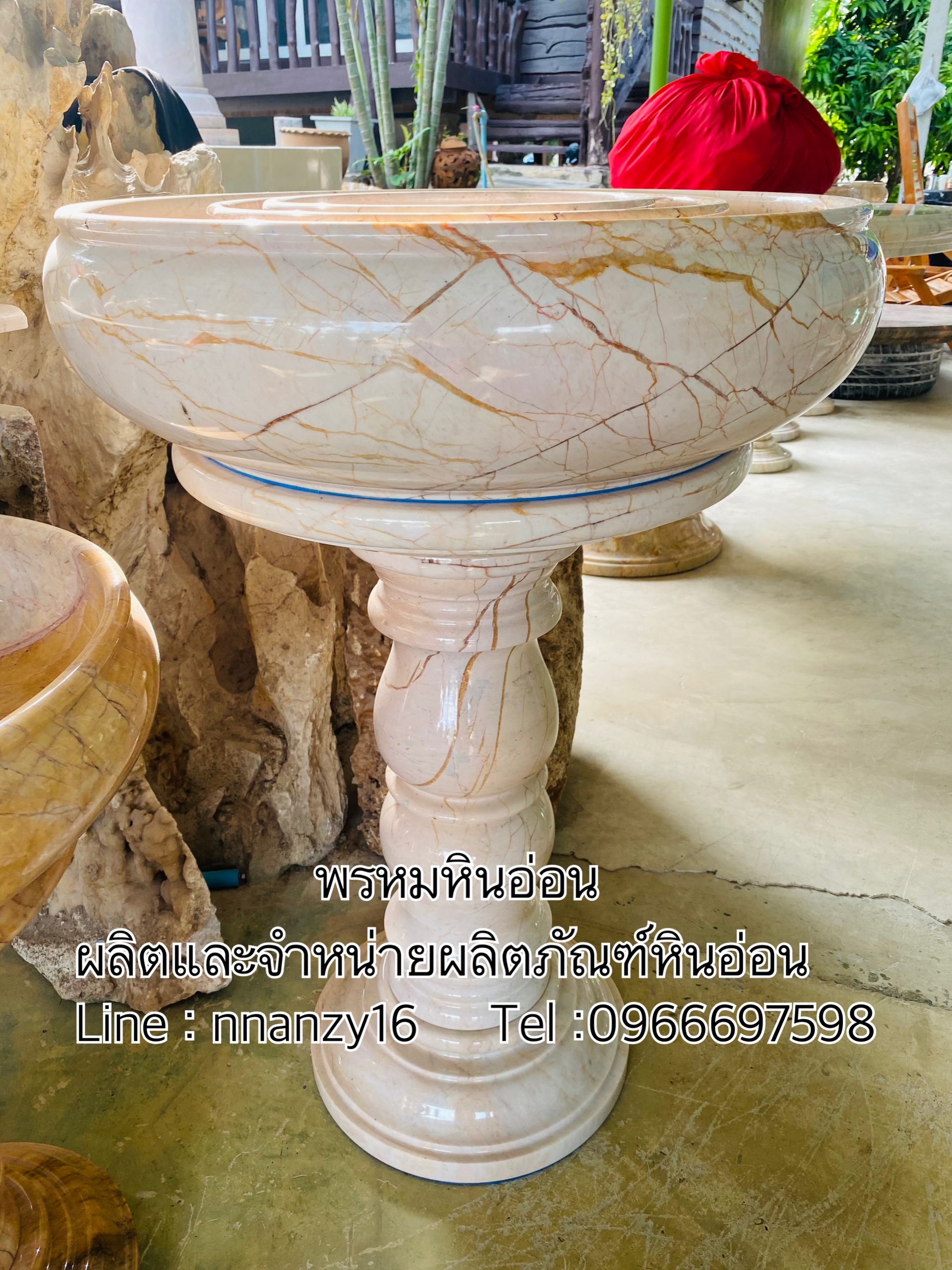 อ่างบัวหินอ่อน เสาโชว์หินอ่อน