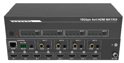 Vave - SW44 : Switchers 4x4 HDMI 4K 18 Gbps Matrix