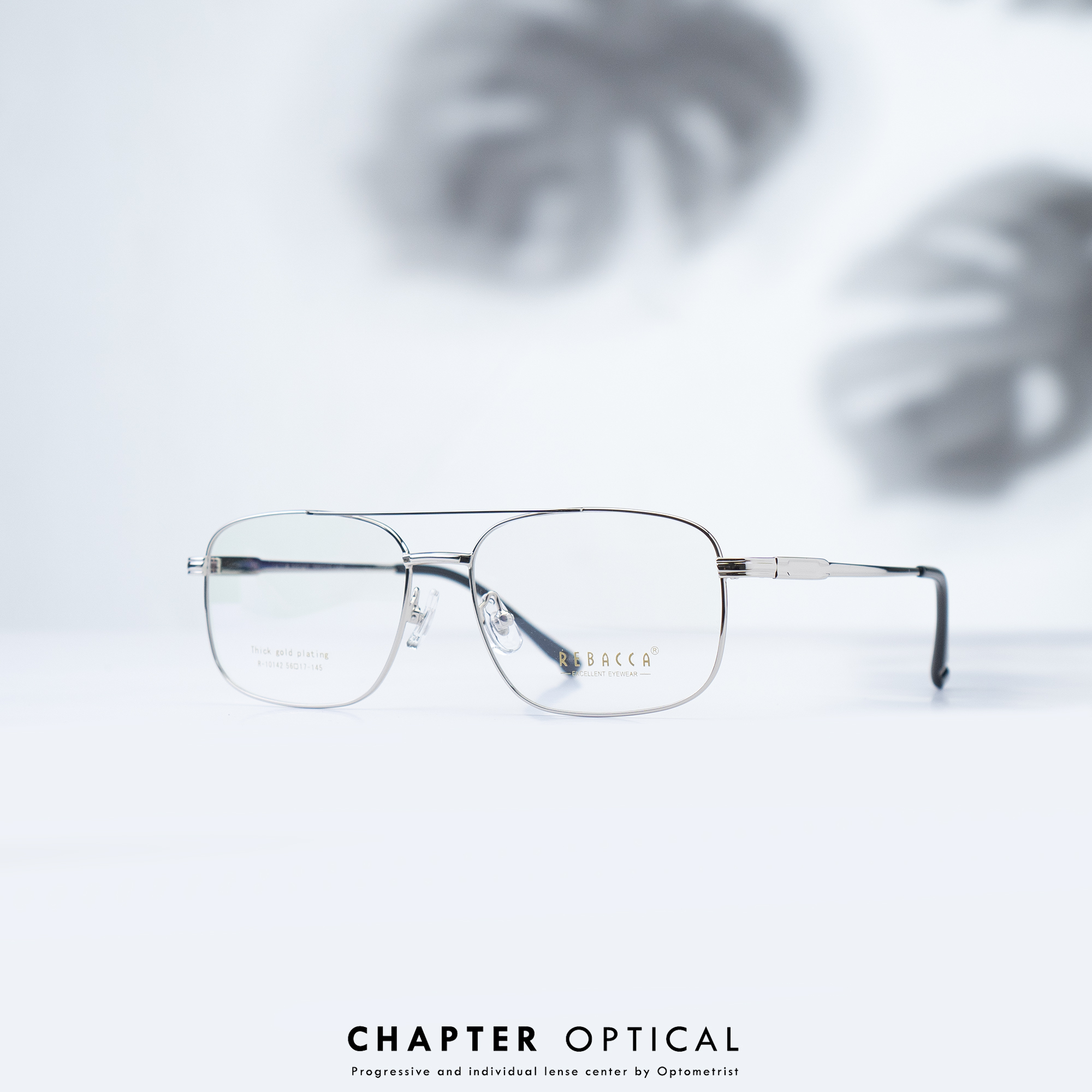 กรอบแว่นแฟชั่น รุ่น R-10142-C. silver ( พร้อมเลนส์สายต 1990 บาท )