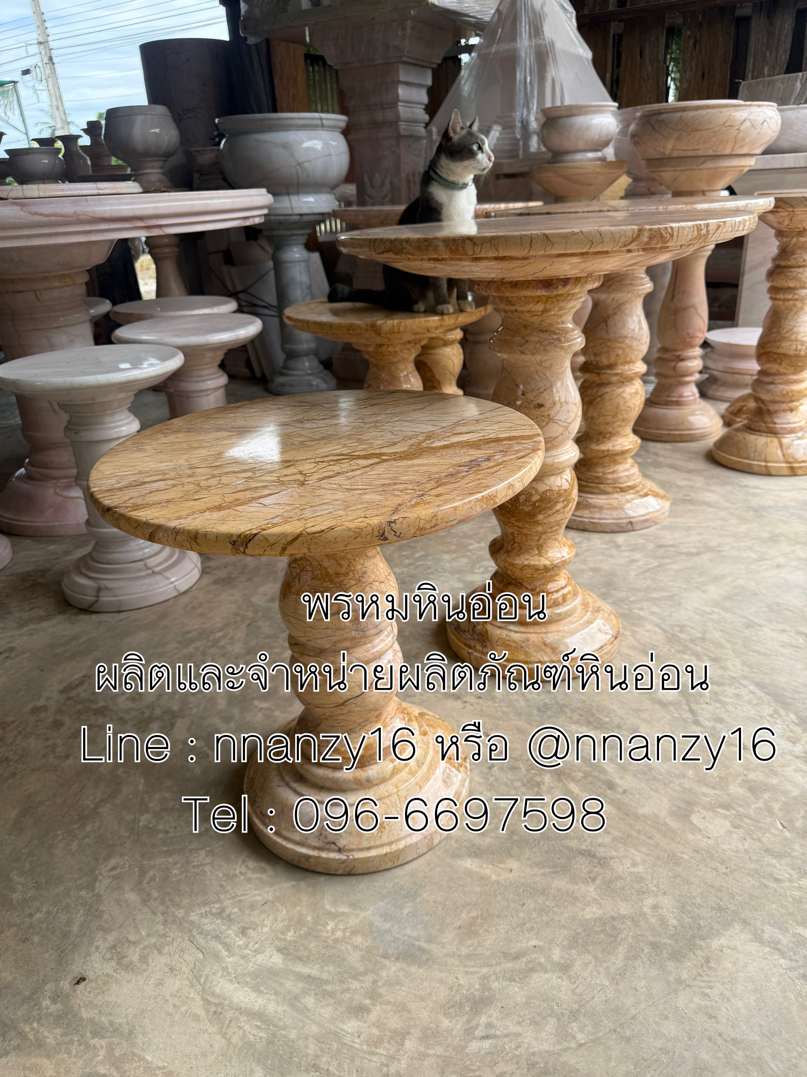 โต๊ะวางองค์ พร้อมโต๊ะวางของไหว้หินอ่อน