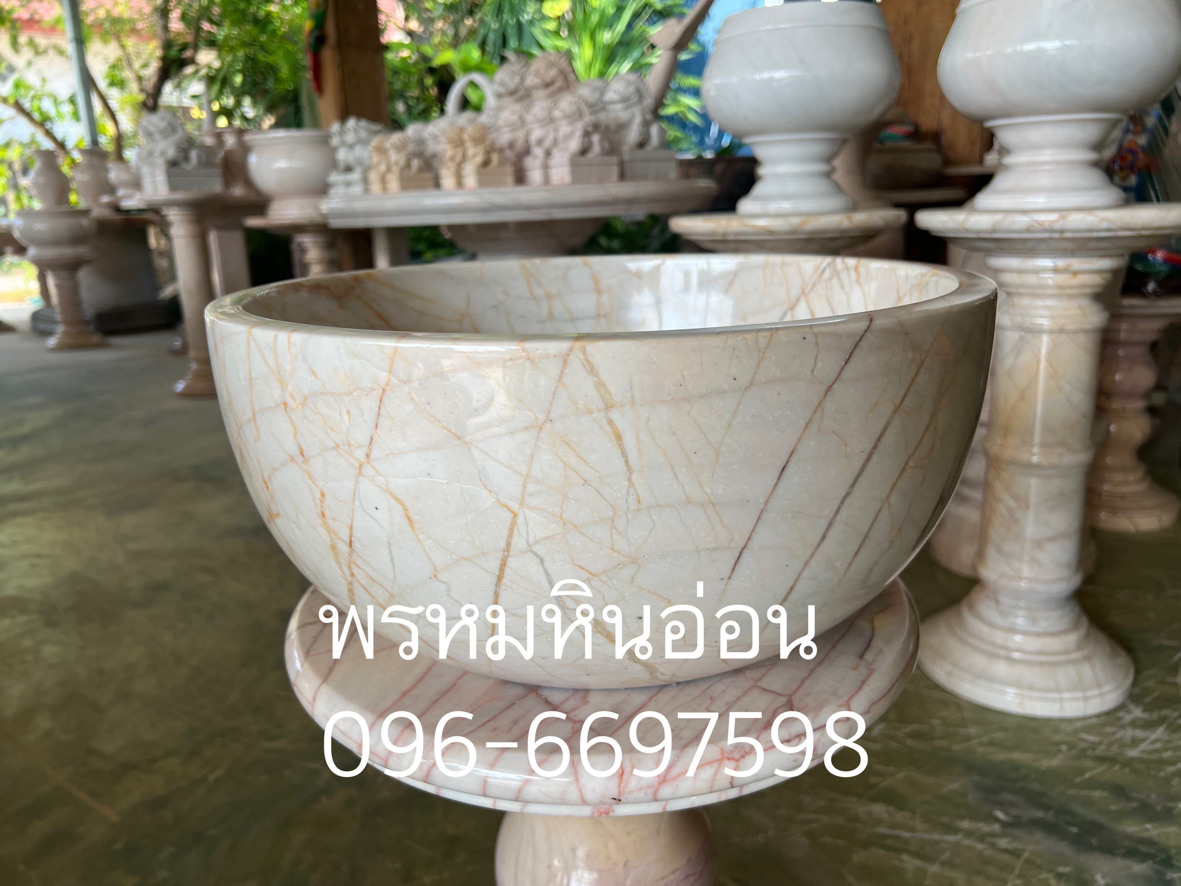 อ่างหินอ่อน40ซมพร้อมขาตั้ง