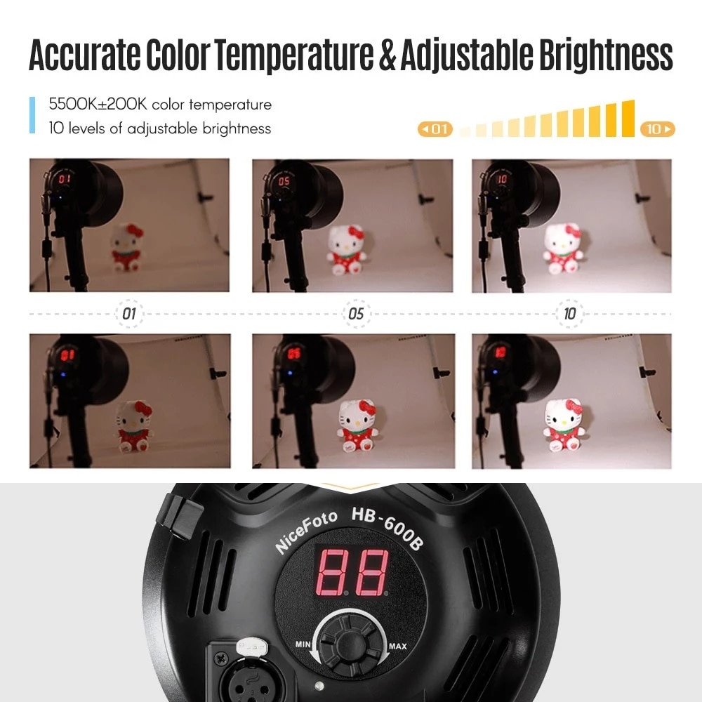 NiceFoto HB-600B Handheld Light ไฟสตูดิโอระดับมืออาชีพ