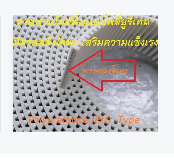 สายพานไทม์มิ่งปลายเปิด HTD-3M หน้ากว้าง 35 มม. ชนิดโพลี่ยูรีเทน (PU) เสริมความแข็งแรงด้วยเส้นใยโลหะ สั่งตัดได้ตามความยาวที่ต้องการใช้งาน