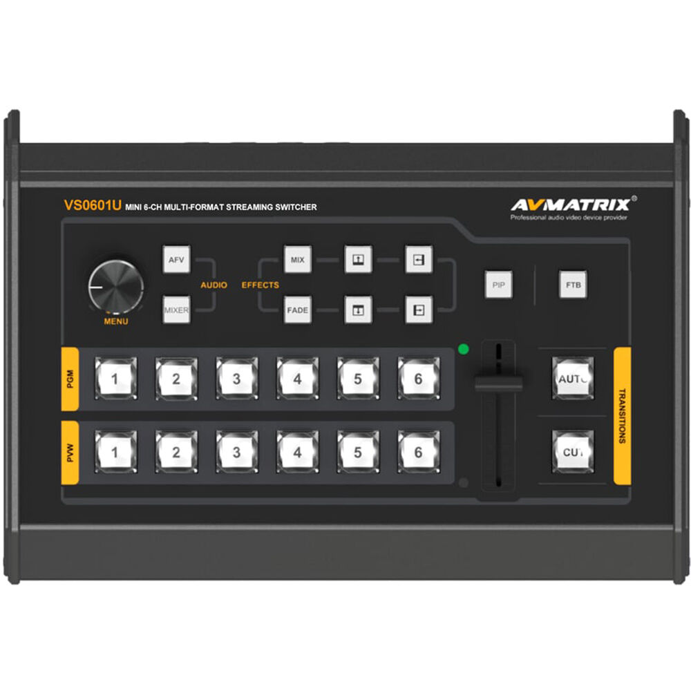 Switcher AVMatrix -VS0601U Mini 6-Channel SDI/HDMI Multi-Format AV Switcher with USB Streaming