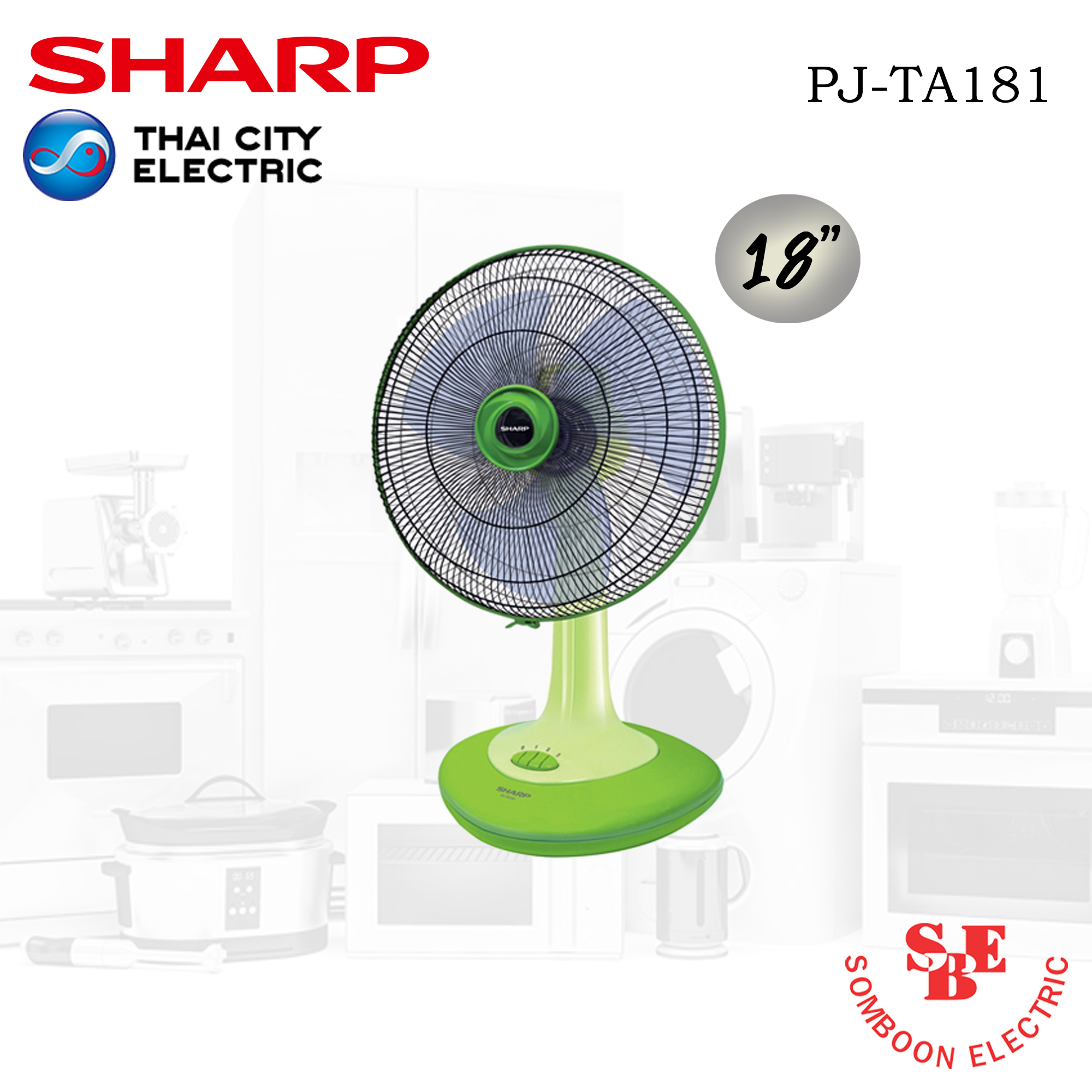 พัดลมตั้งโต๊ะ Sharp 18" รุ่น PJ-TA181