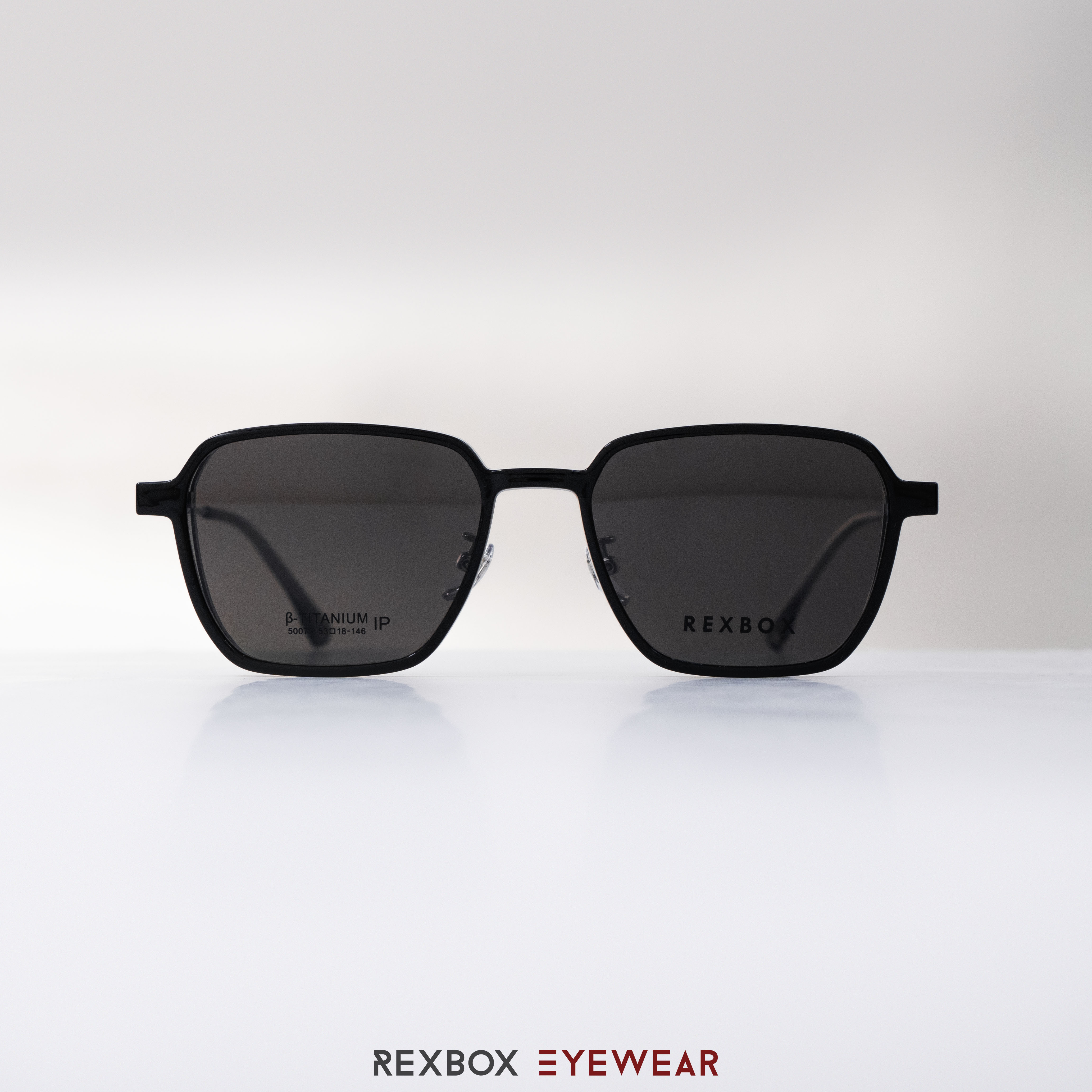 REXBOX รุ่น B-TITANIUM ไทเทเนียม พร้อมคลิปออน Polarized สีดำฉาบปรอทด้านหลังกันยูวี (50073-C2)