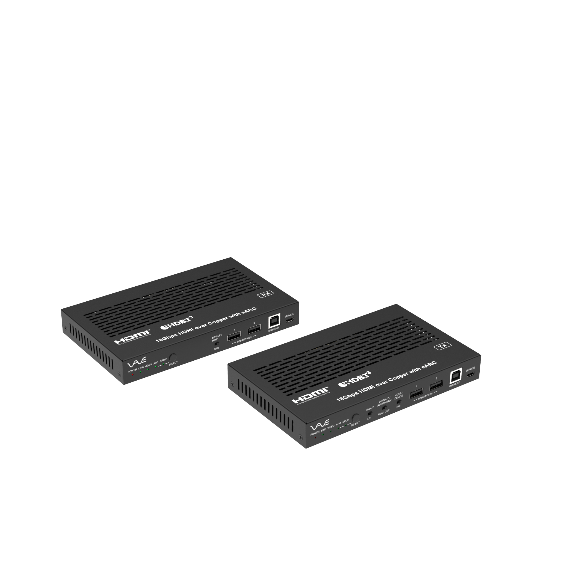 EX-HDBT-100- V3U2 - VAVE HDMI 4K 18Gbps HDBaseT 3.0 Extender 100m with USB/eARC/Ethernet