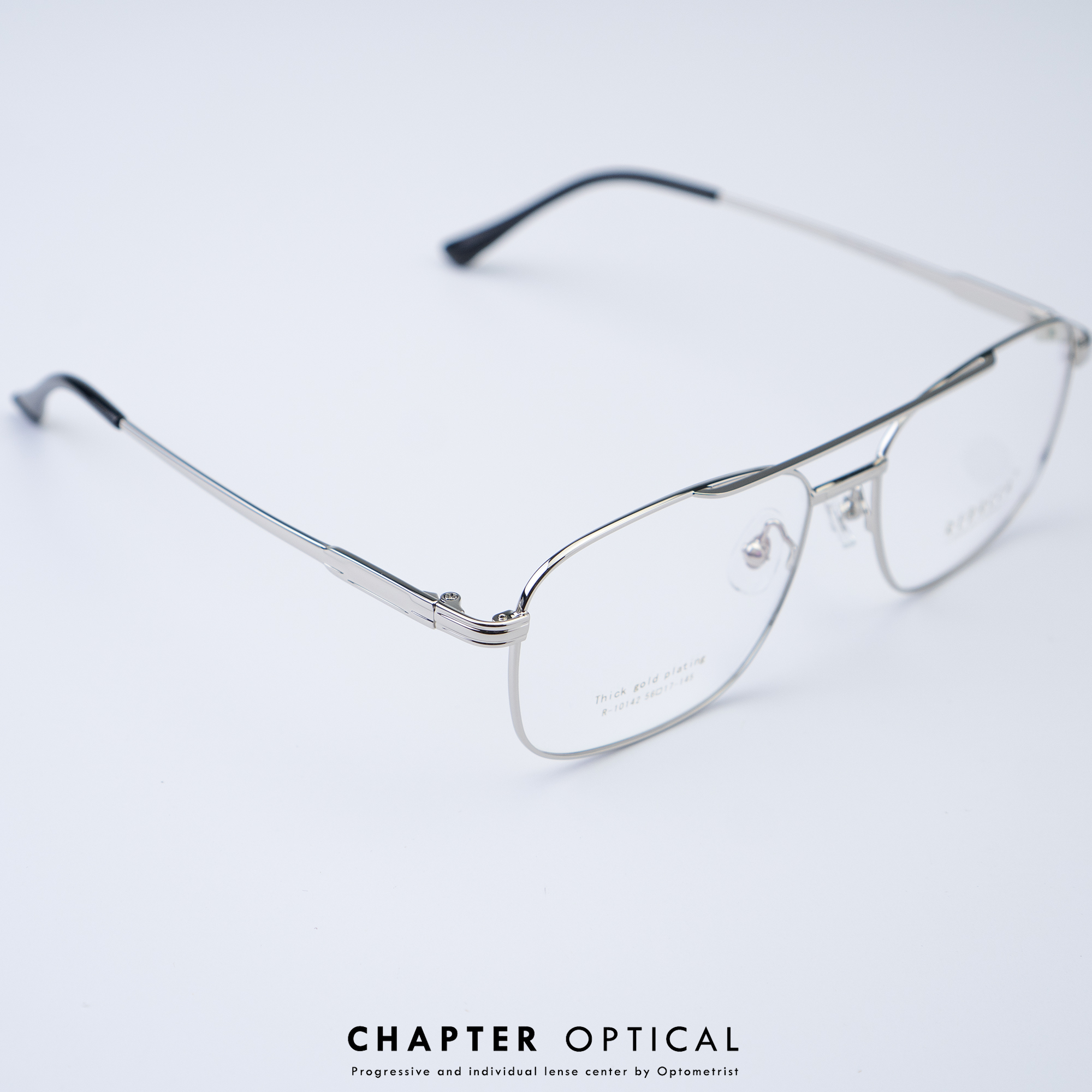 กรอบแว่นแฟชั่น รุ่น R-10142-C. silver ( พร้อมเลนส์สายต 1990 บาท )