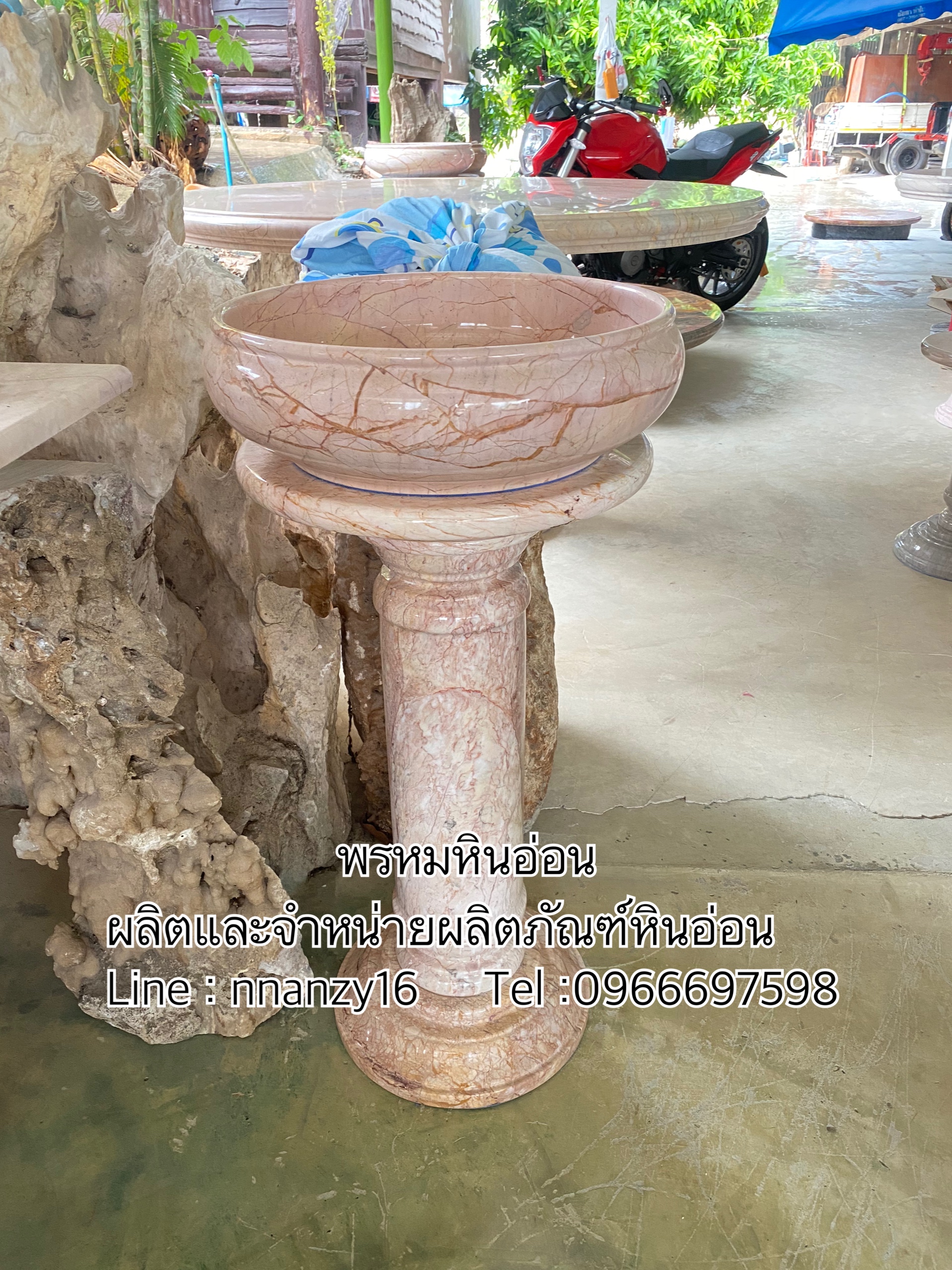 อ่างบัว เสาโชว์หินอ่อน