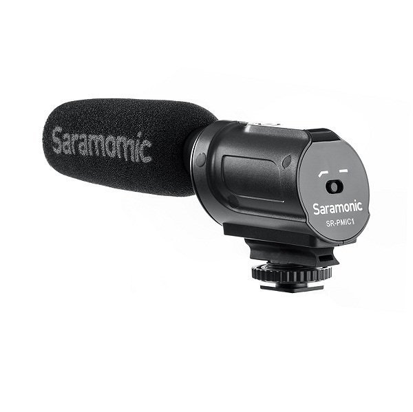 Saramonic SR-PMIC1 Super-Cardioid Unidirectional Condenser Microphone with Integrated Shockmount, Low-Cut Filter & Battery-Free
