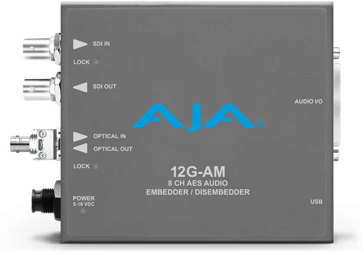 AJA 12G-AM-R-ST 12G-SDI 8-Channel AES Embedder/Disembedder