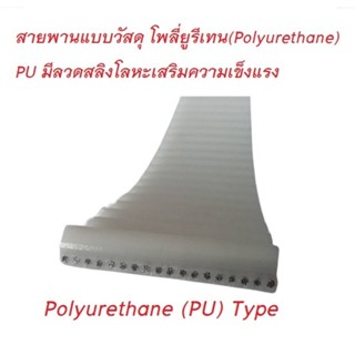 สายพานTimingปลายเปิด T2.5 หน้ากว้าง. 12 มม. Polyurethane (PU)เสริมเส้นใยโลหะสีขาวเลื่อกความยาวรวมตัดเป็นเส้นเดียวได้