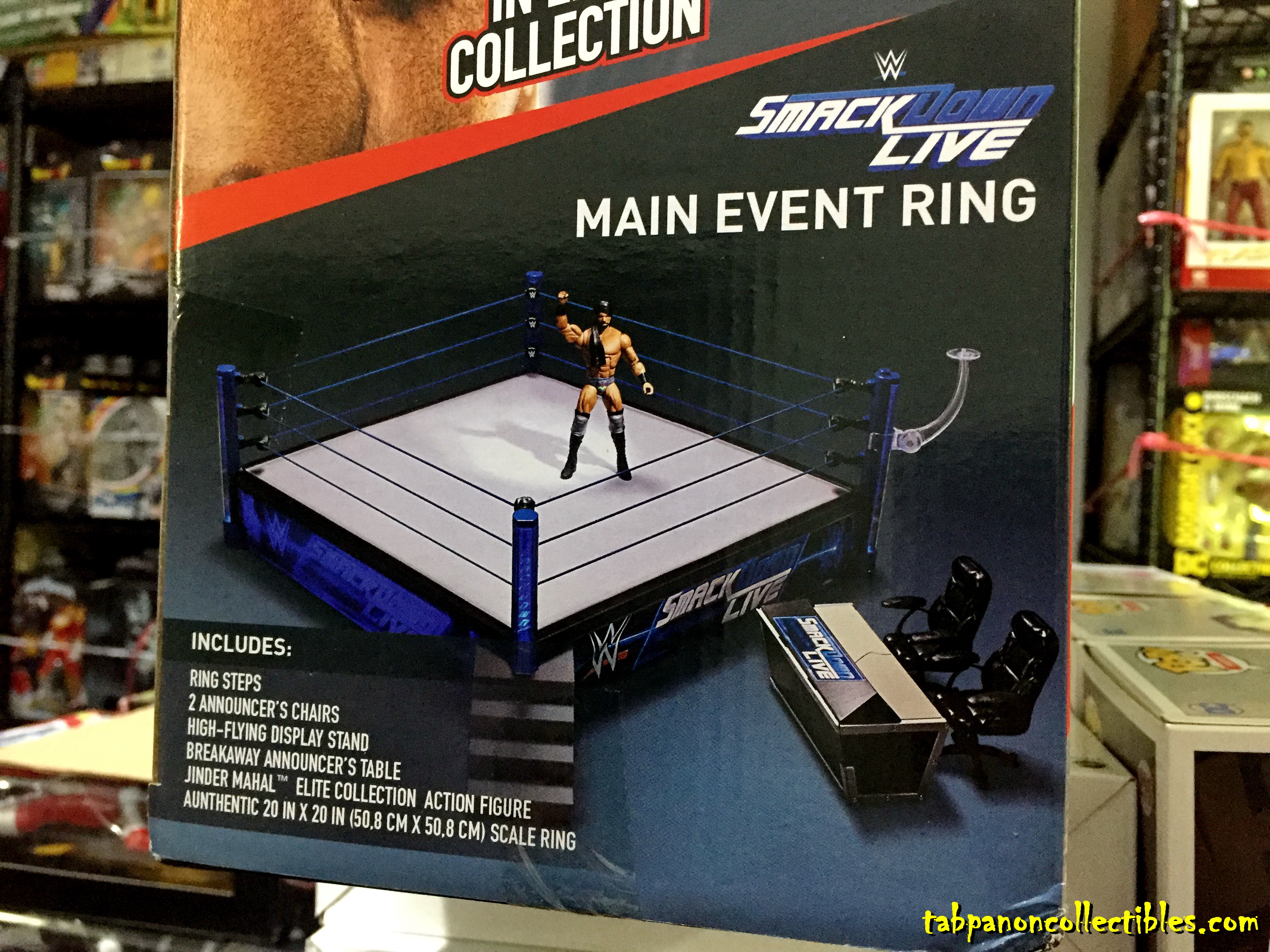 Wrestling Accessories - Authentic Scale SmackDownLive Main Event Ring (เวทีใหญ่ 20*20นิ้ว) แถม Jinder Mahal
