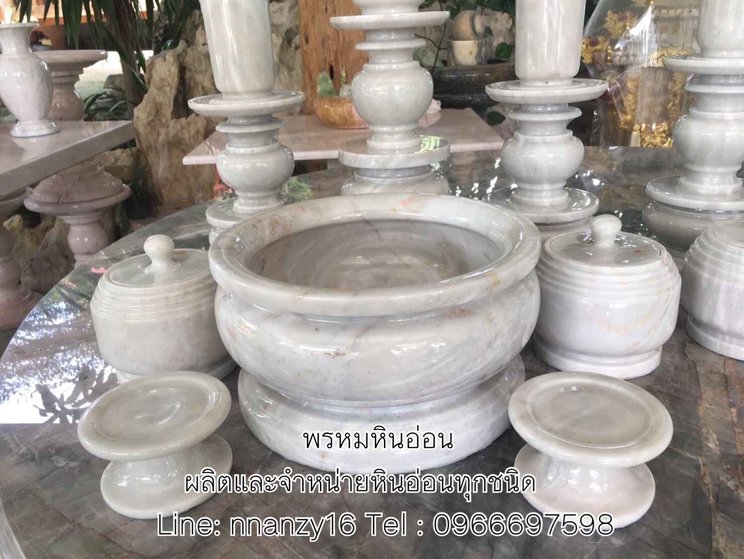 ตะเกียงใต้หวันหินอ่อน(ชุดกลาง)