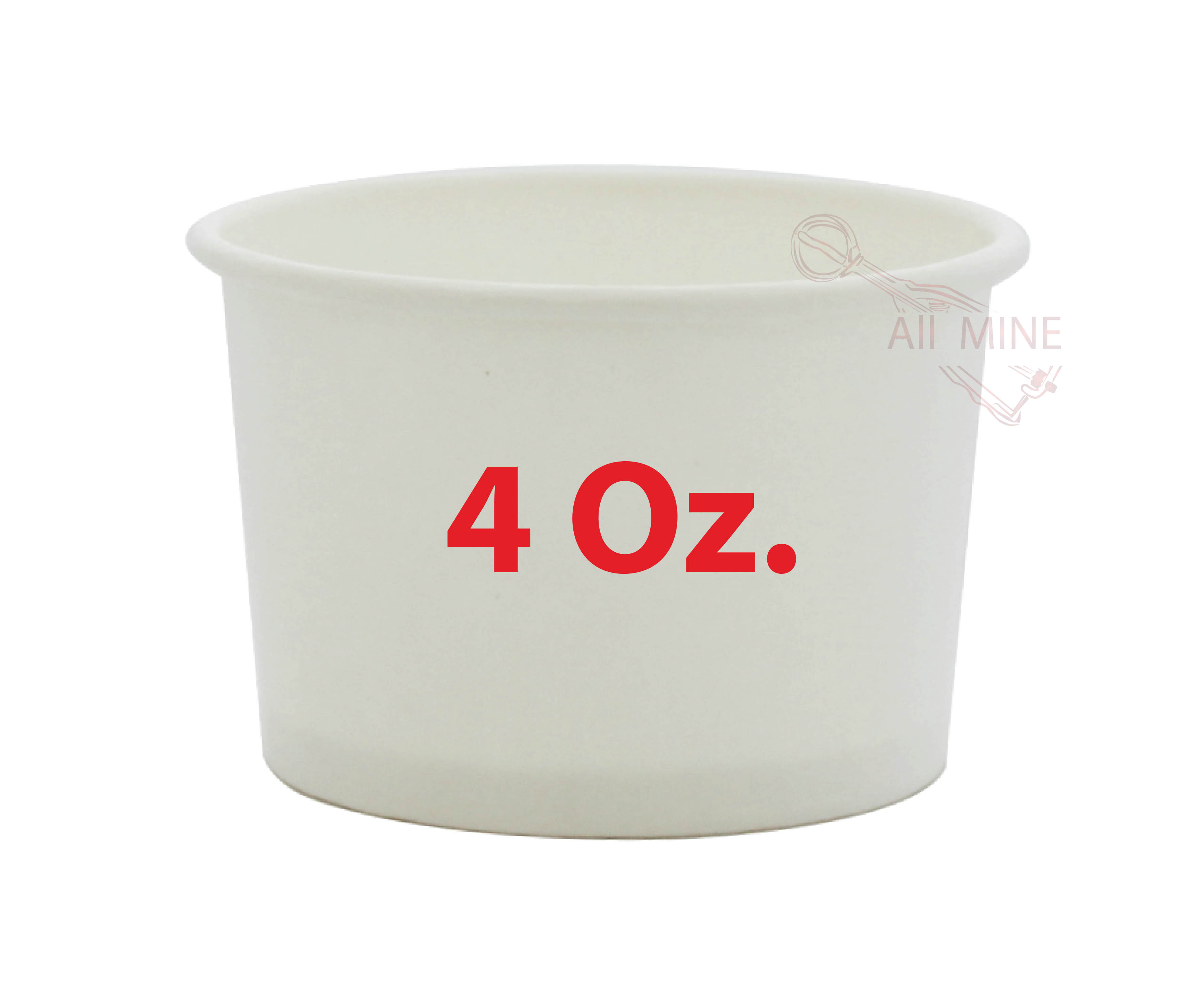 ถ้วยไอศครีมกระดาษ (สีขาวล้วน) ขนาด 4 Oz.