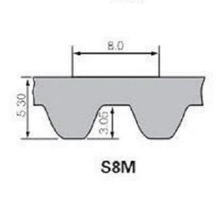 สายพานปลายเปิด STD8M (S8M) ชนิดยางนีโอพลีนสีดำ (RU) หน้ากว้าง 10 มม.สั่งตัดขายตามความยาวที่จะใช้งาน เป็นเส้นเดียวได้
