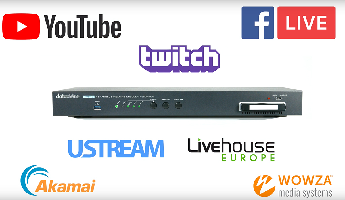 Data Video NVS40 Streaming Switcher 4 Channel Encoder/ Recorder