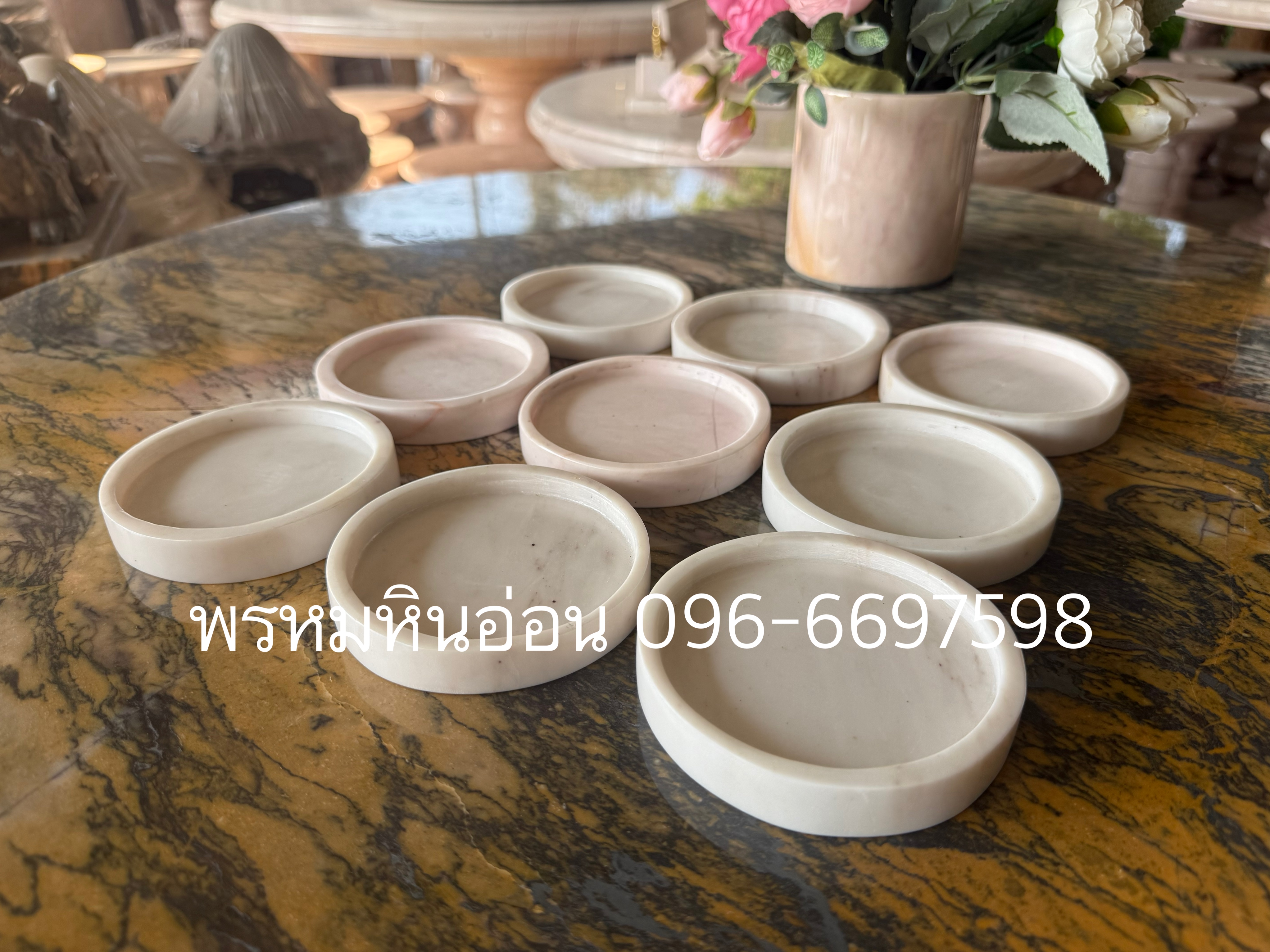 ที่รองแก้วหินอ่อน