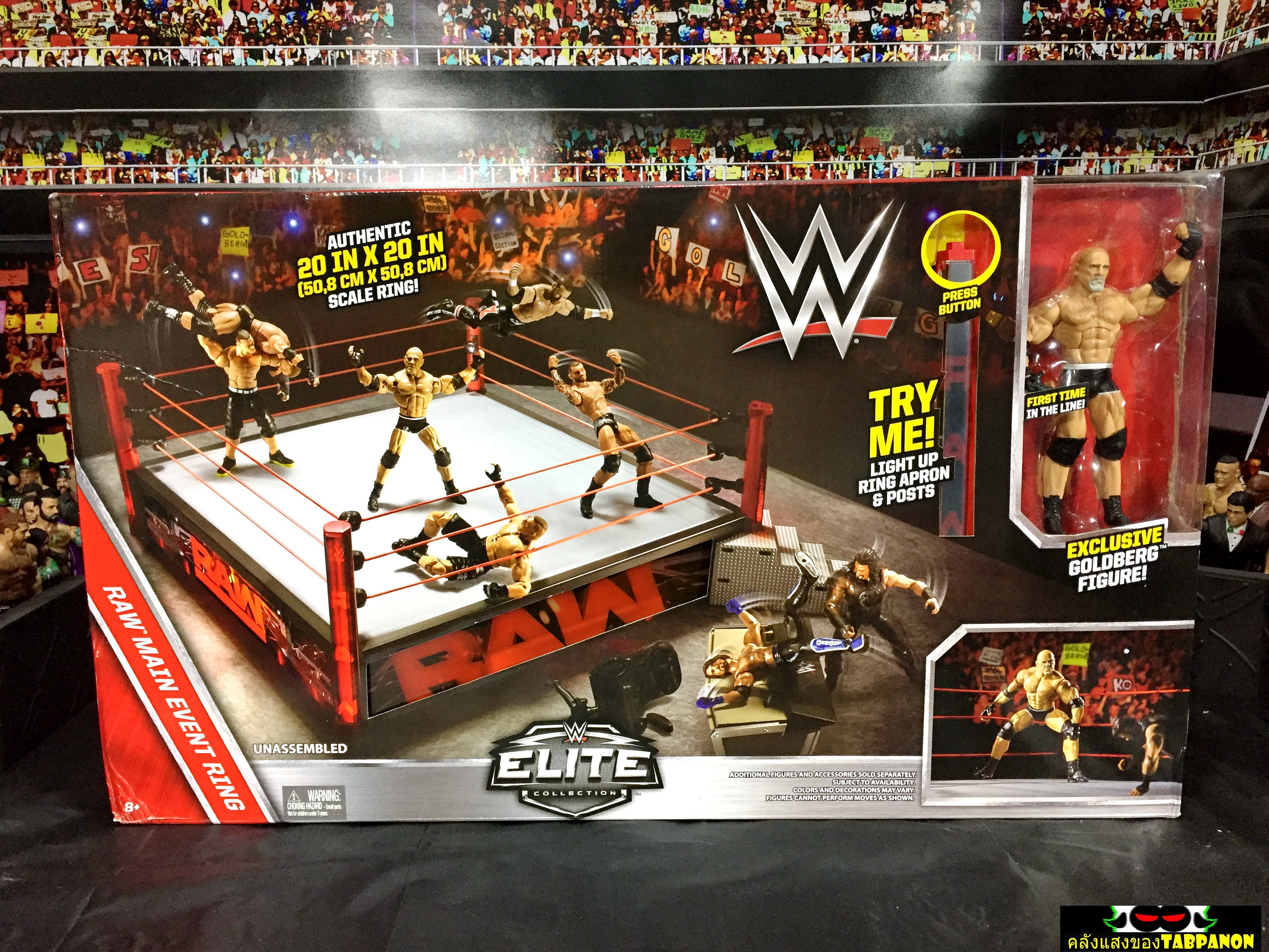 Wrestling Accessories - Authentic Scale Raw Main Event Ring (เวทีใหญ่ 20*20นิ้ว) แถม Goldberg