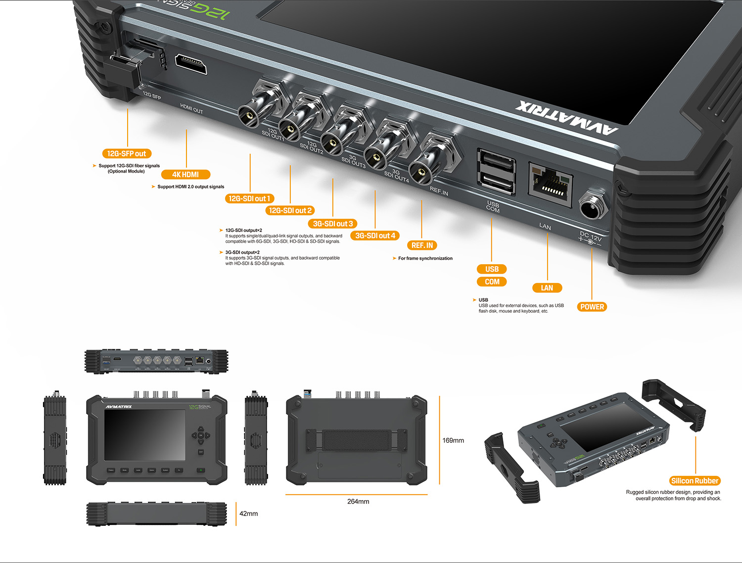 AVMatrix - PG4K 12G-SDI & 4K HDMI2.0 Pattern Generator