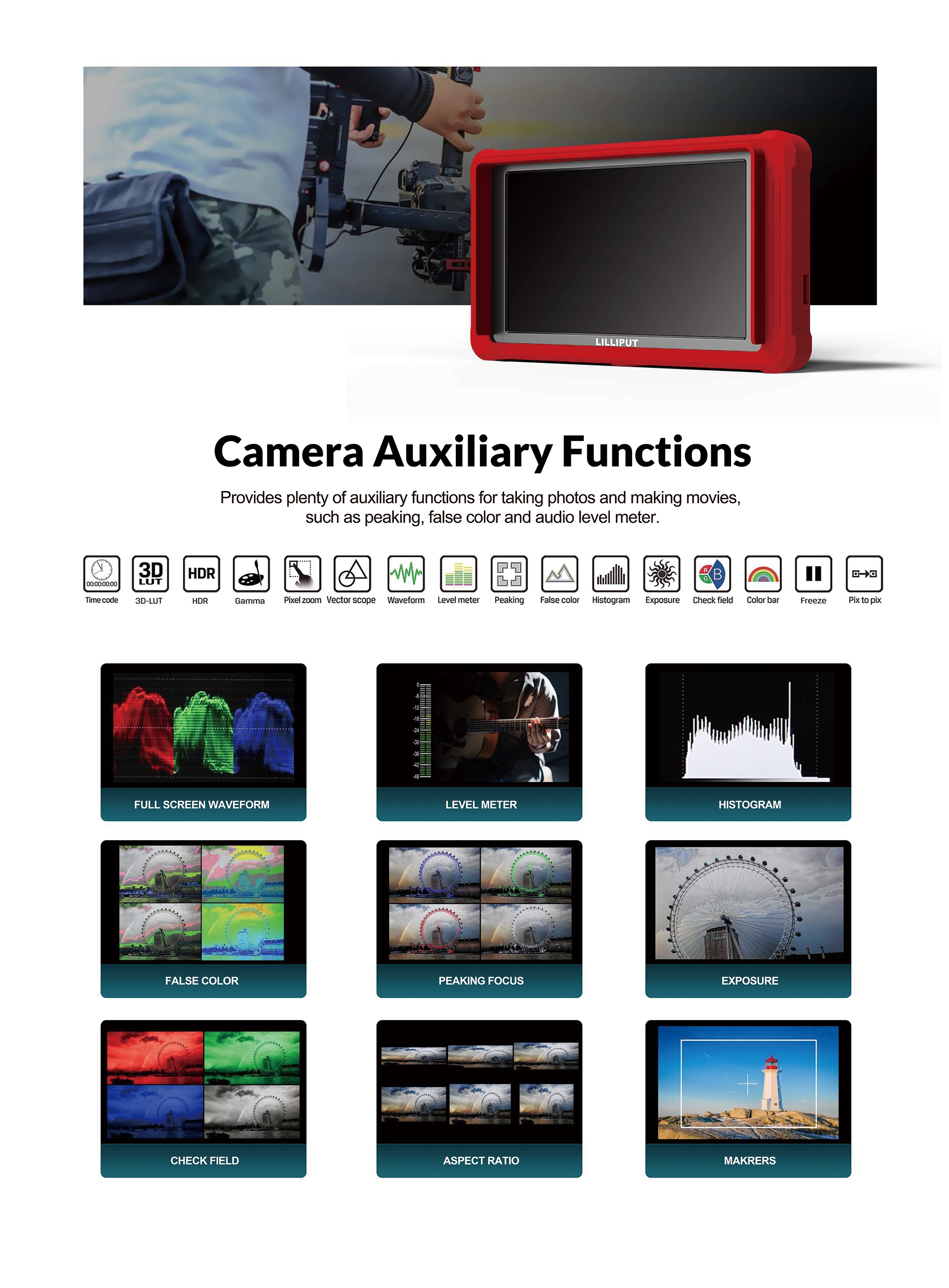 Lilliput FS5 - 5.4” HDMI 2.0 & 3G-SDI On-Camera Monitor