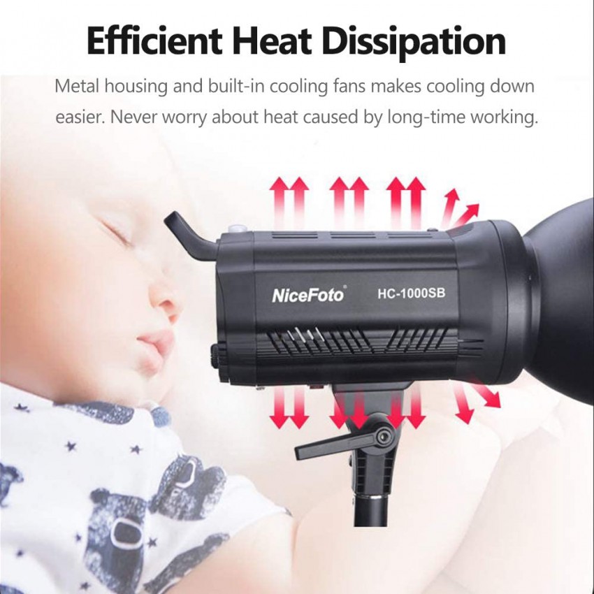 NiceFoto HC-1000SB LED 100W 5600K สีตรง CRI95+ TLCI95+ ไฟสตูดิโอคุณภาพสูง รับประกันศูนย์ไทย