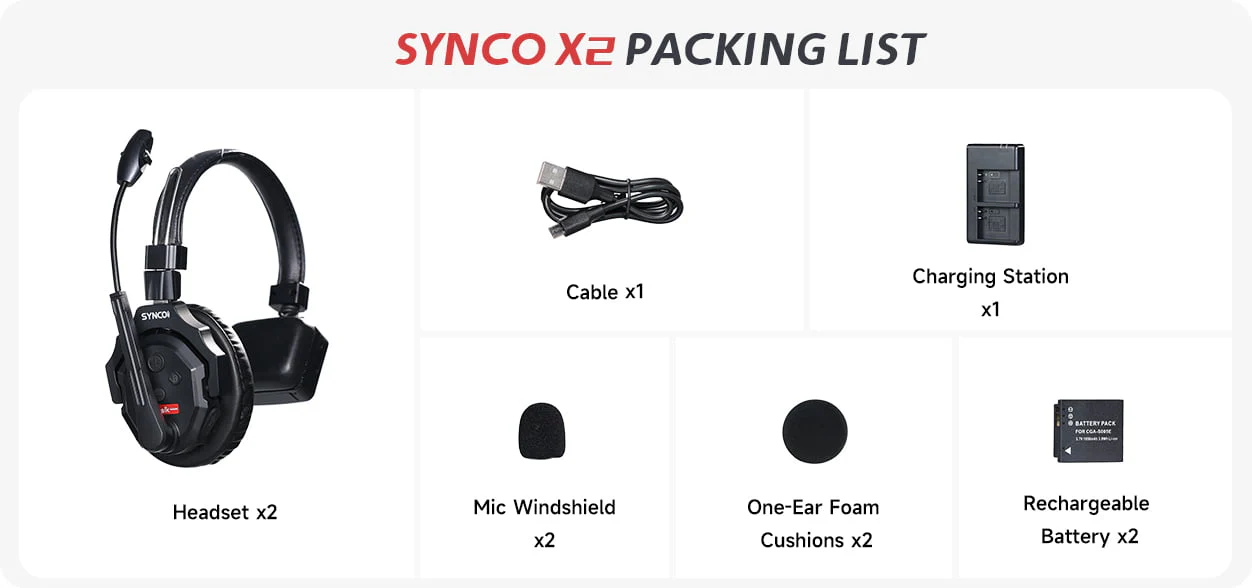 Synco X-Talk X5 Wireless Intercom System with 5 Headsets 2.4 GHz