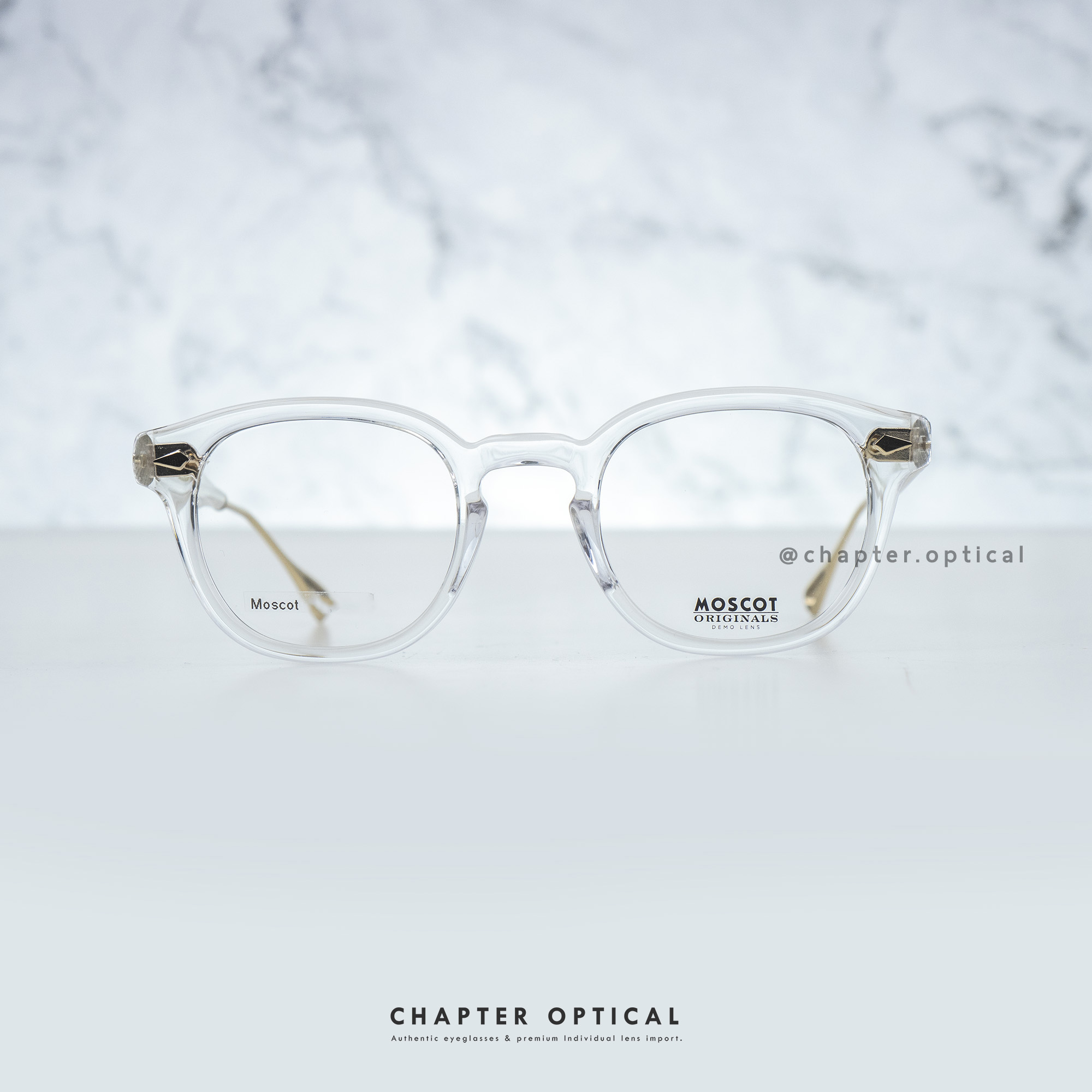 กรอบแว่น MOSCOT รุ่น LEMTOSH TT SE สี CRYSTAL/GOLD (size 49)