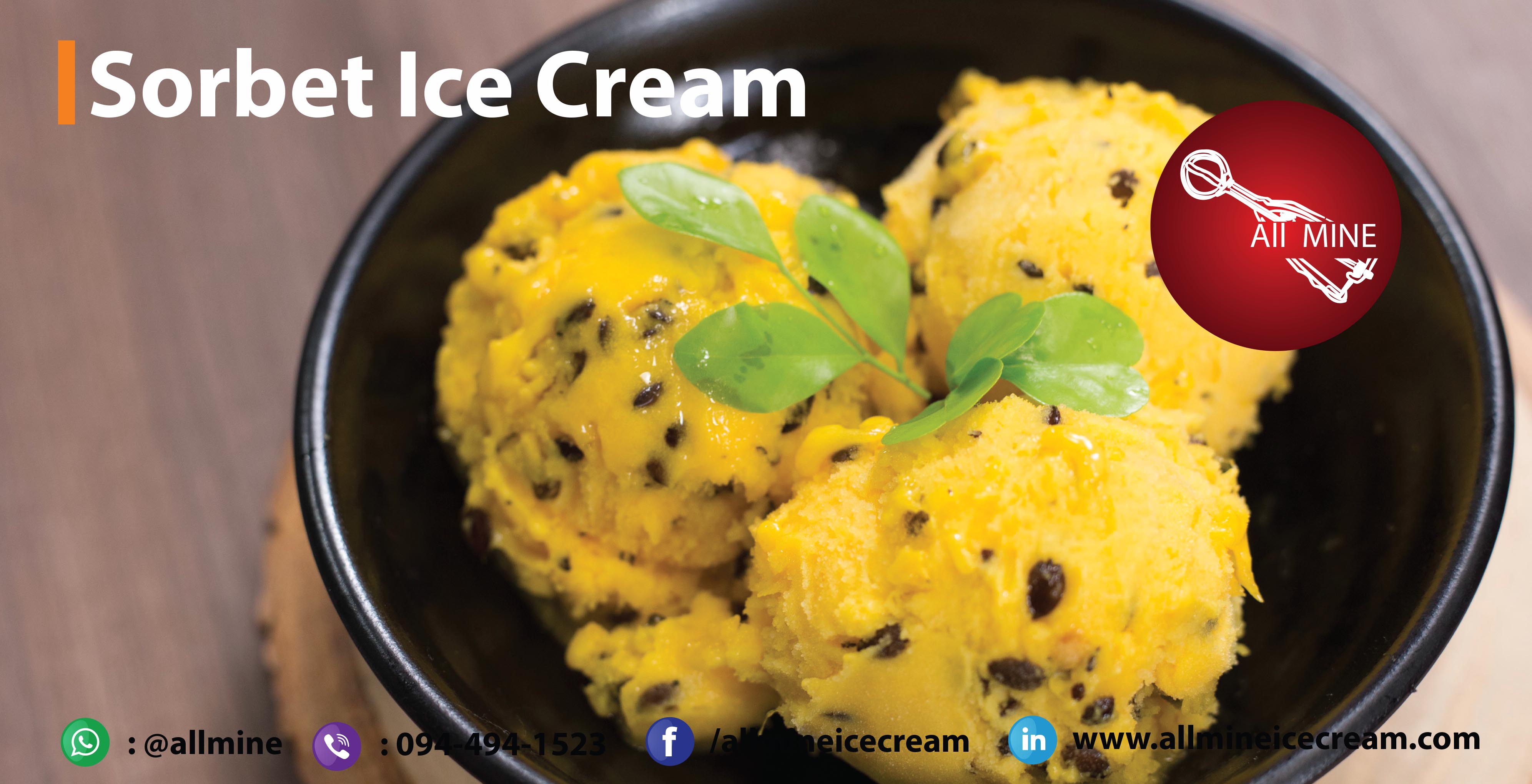คอร์สเรียนทำไอศครีม " Sorbet Ice Cream " ไอศครีมผลไม้ ( Online )
