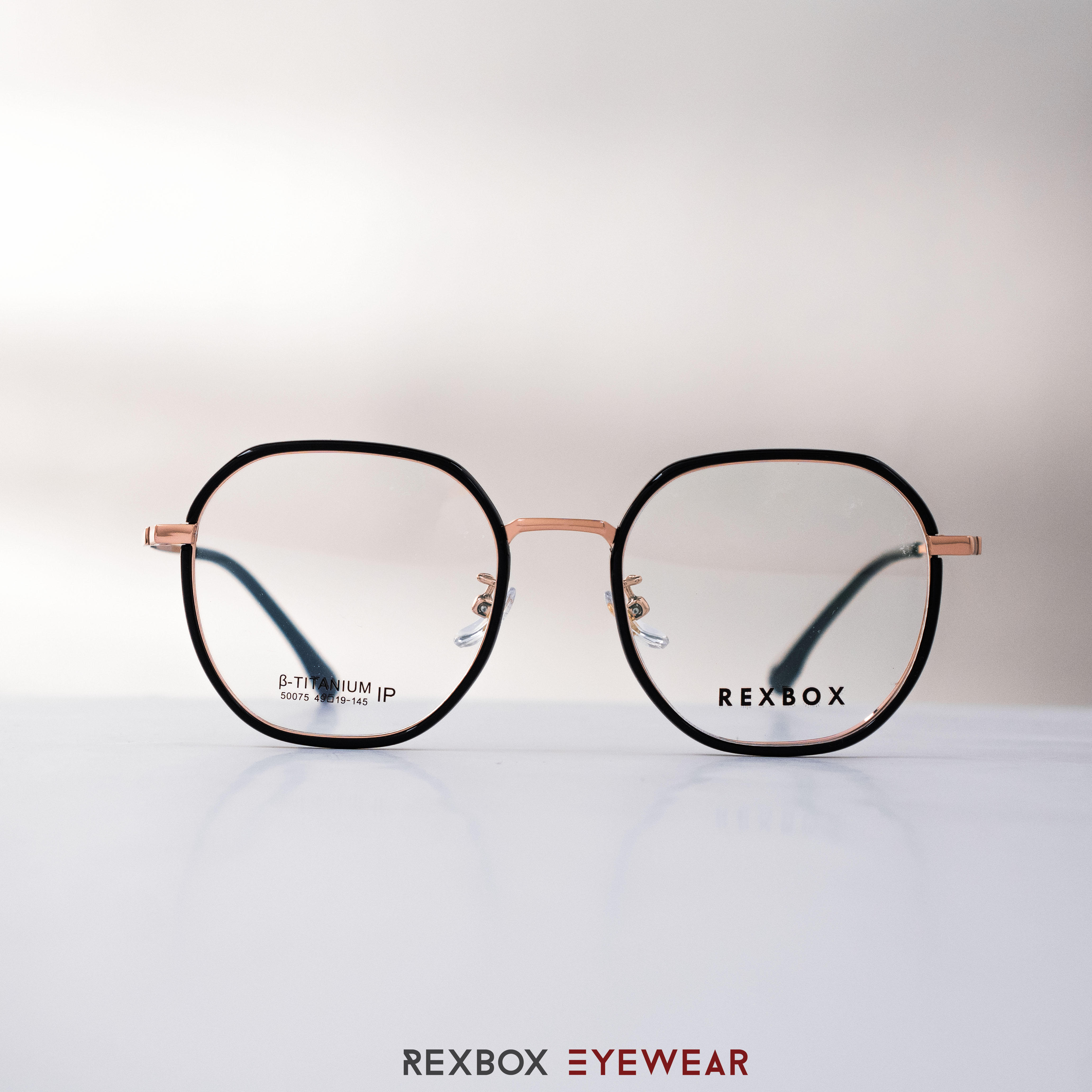 REXBOX รุ่น B-TITANIUM ไทเทเนียม พร้อมคลิปออน Polarized สีดำฉาบปรอทด้านหลังกันยูวี (50075-C2)