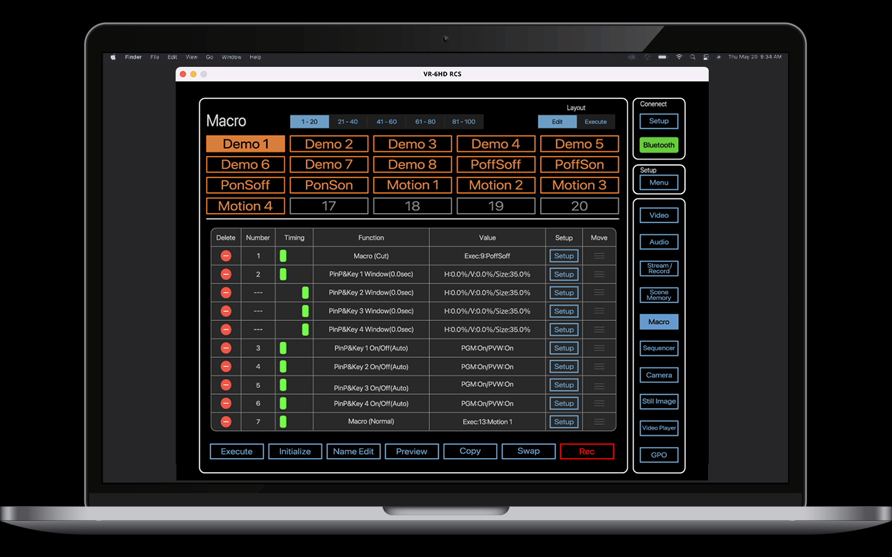 Switcher Roland รุ่น VR-6HD Direct Streaming AV Mixer