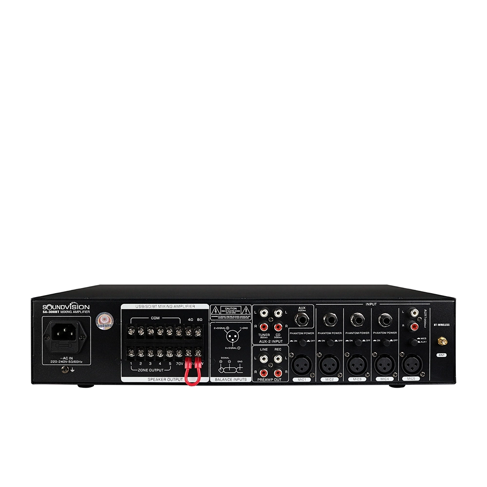 SOUNDVISION SA-300BT มิกเซอร์แอมป์ 300 วัตต์ 5 โซน มีฟังก์ชั่น BLUETOOTH และ USB/SD player