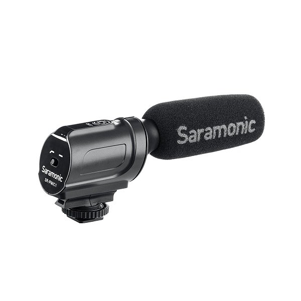 Saramonic SR-PMIC1 Super-Cardioid Unidirectional Condenser Microphone with Integrated Shockmount, Low-Cut Filter & Battery-Free