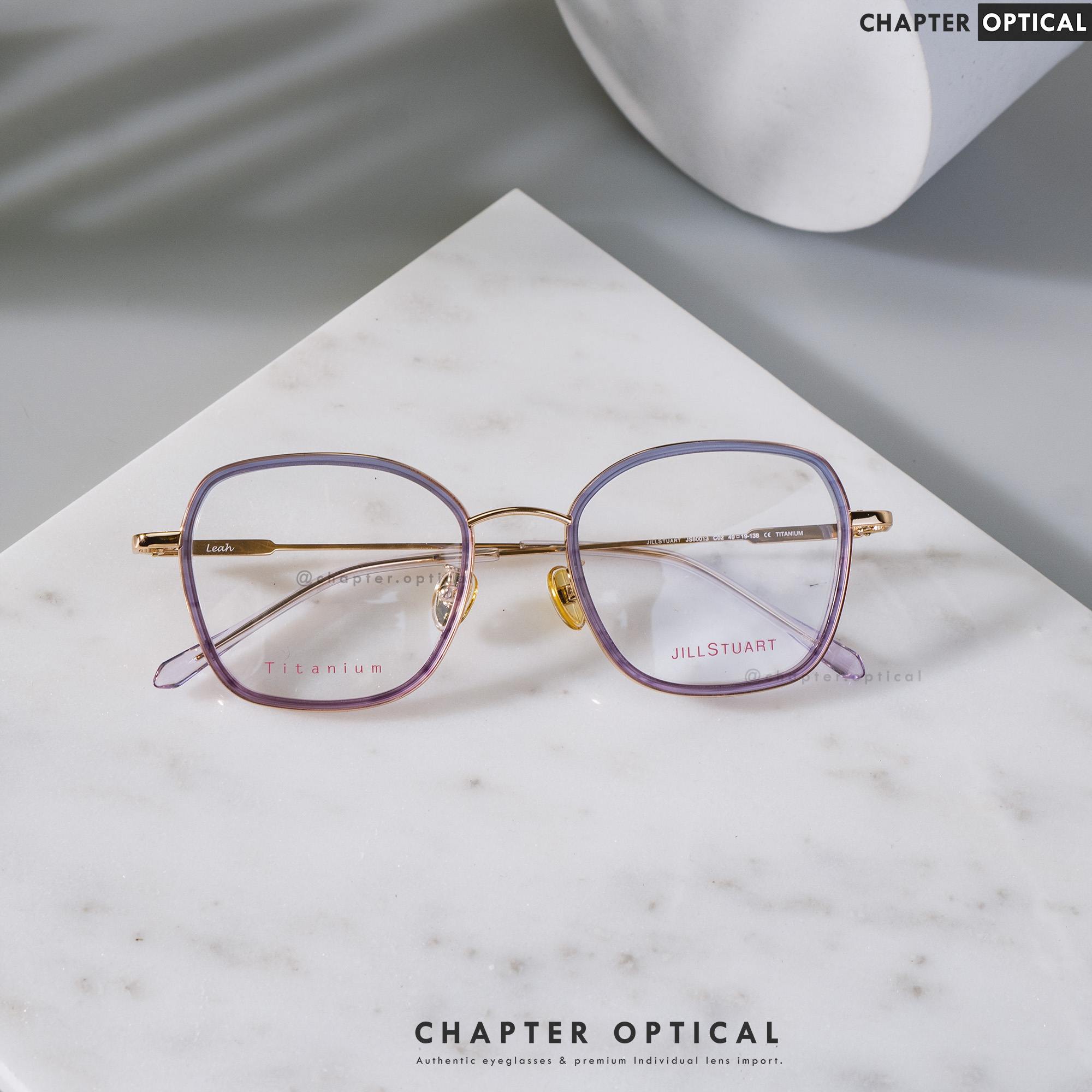 กรอบแว่นตา JILLSTUART รุ่น Lean (JS80013-C02) Titanium