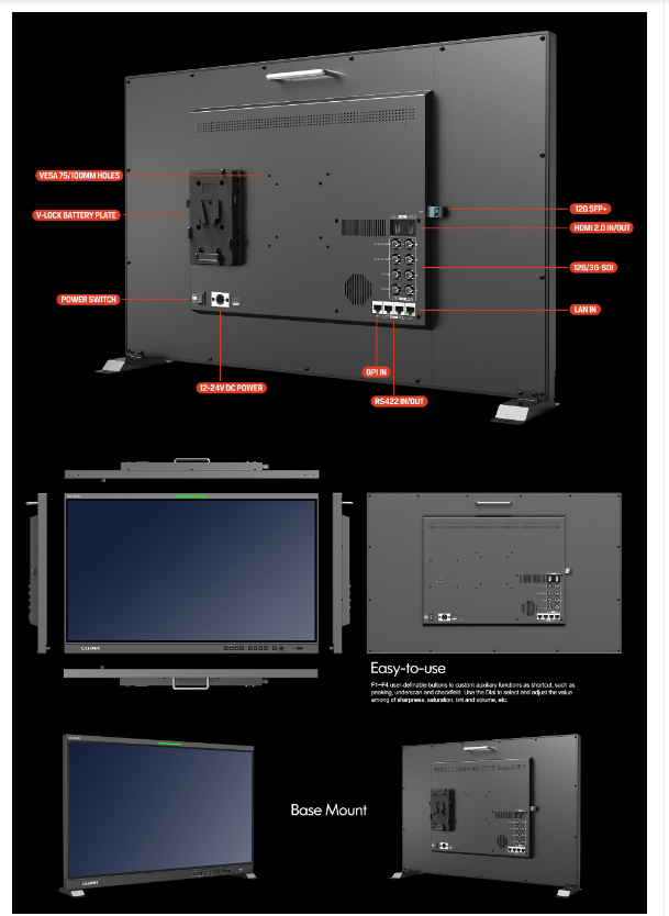 Lilliput Q31 31.5 inch 12G-SDI professional broadcast production studio monitor