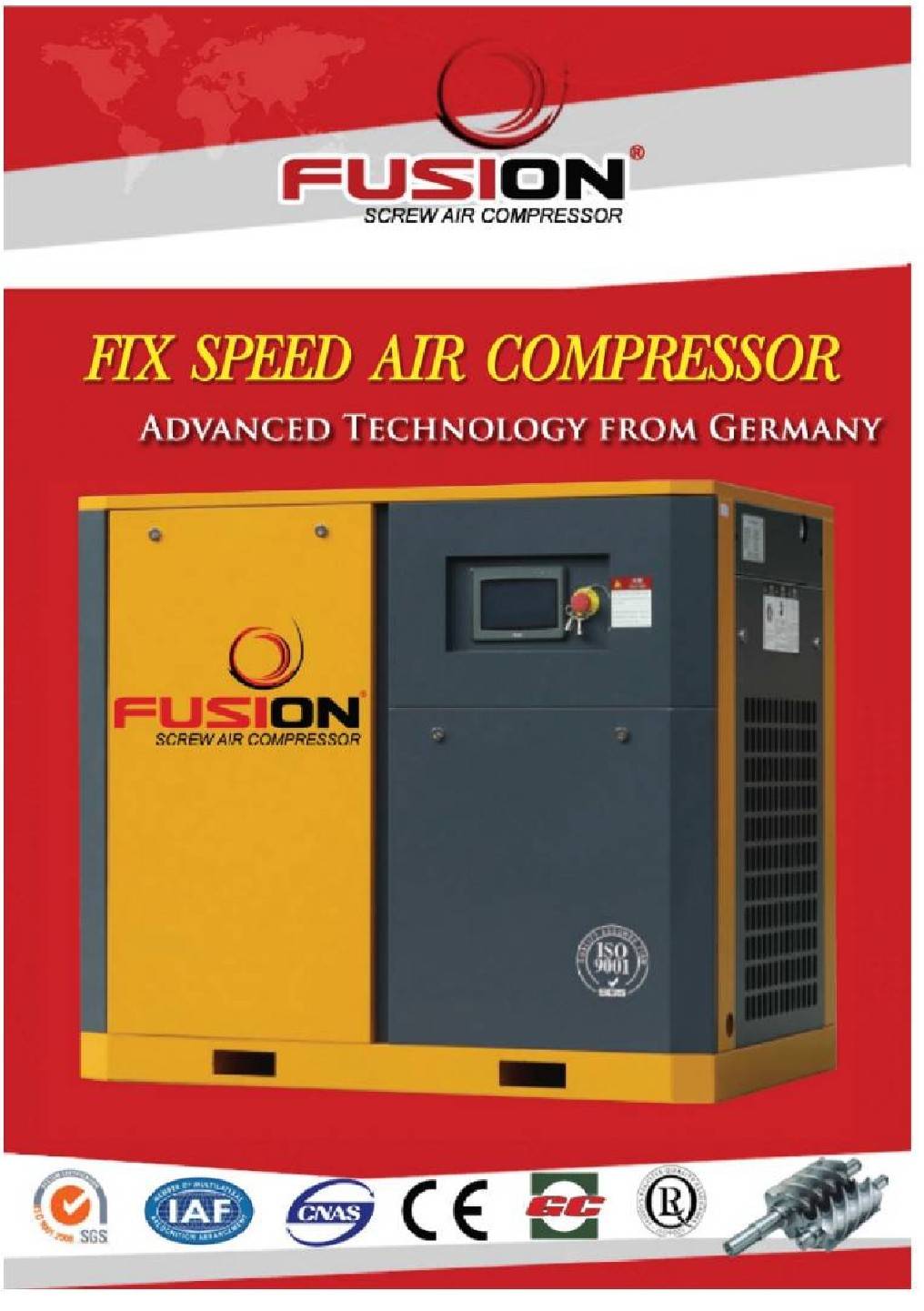 ปั๊มลมสกรู FUSION 100HP Model : FDN-100A 100HP